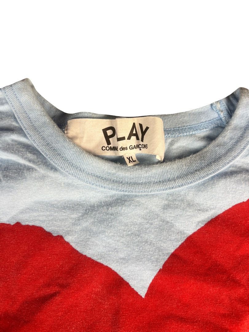 Comme des Garcons CDG PLAY Large Heart T Sky Blue - Men’s XL Rare Colourway Size US XL / EU 56 / 4 - 2 Thumbnail