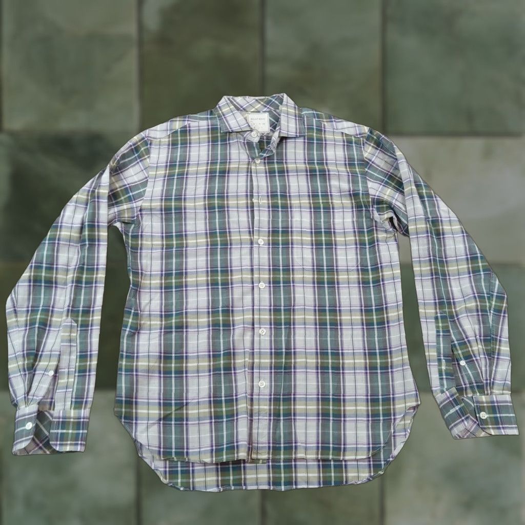 Billy Reid Billy Reid Shirt Mens Small Green Purple Plaid Long Sleeve Button Up Casual Size US S / EU 44-46 / 1 - 1 Thumbnail
