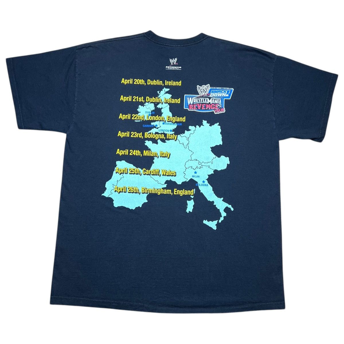 WWE Vintage 2005 WWE WrestleMania Revenge Tour Smackdown T-Shirt Size US XL / EU 56 / 4 - 2 Thumbnail