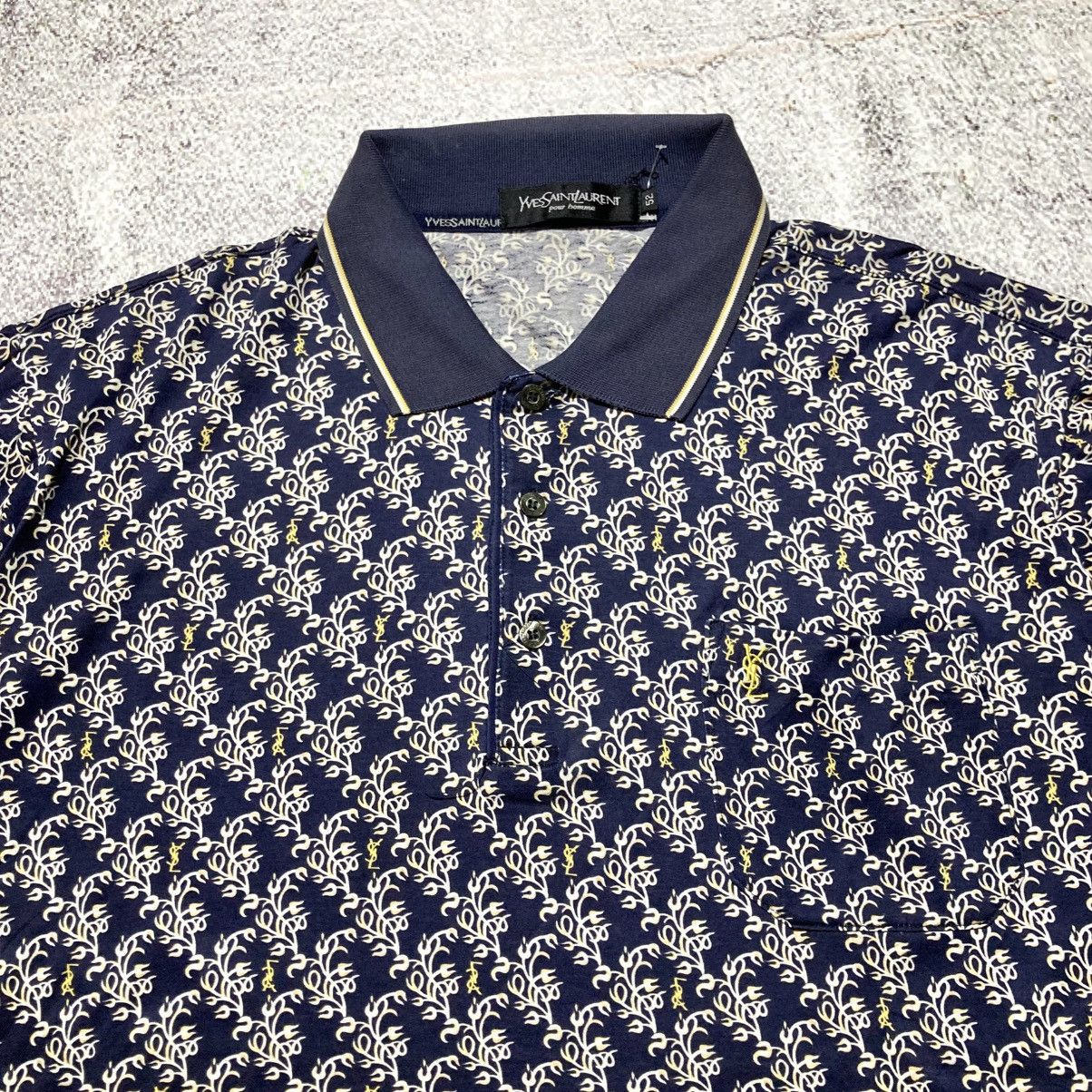 Yves Saint Laurent 1990s Yves Saint Laurent Pour Homme Monogram Polo Shirt Size US XL / EU 56 / 4 - 3 Thumbnail