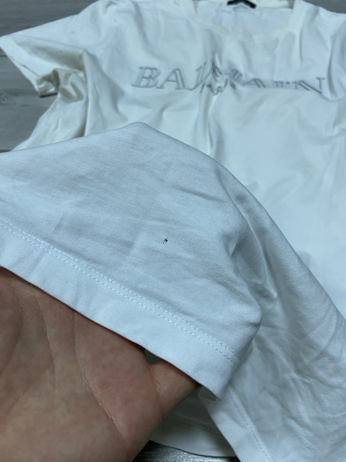 Balmain Balmain big logo spell out distressed tee t-shirt Size US XL / EU 56 / 4 - 18 Thumbnail