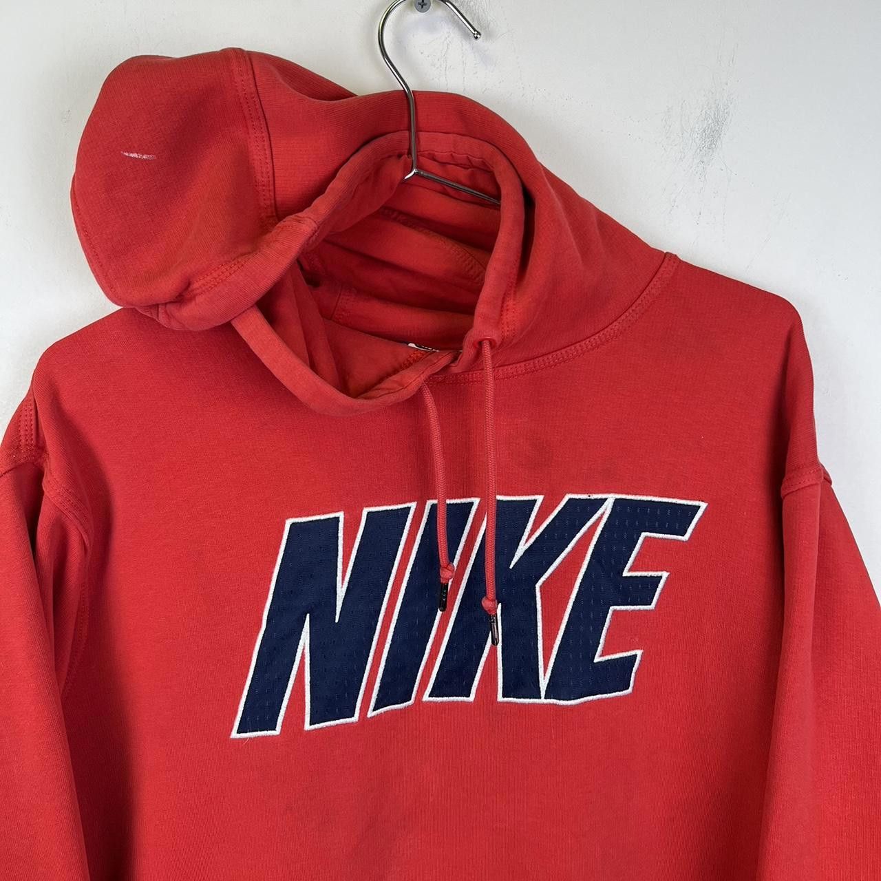 Nike Vintage Nike Red Pullover Hoodie with Classic Logo Size US XL / EU 56 / 4 - 2 Thumbnail