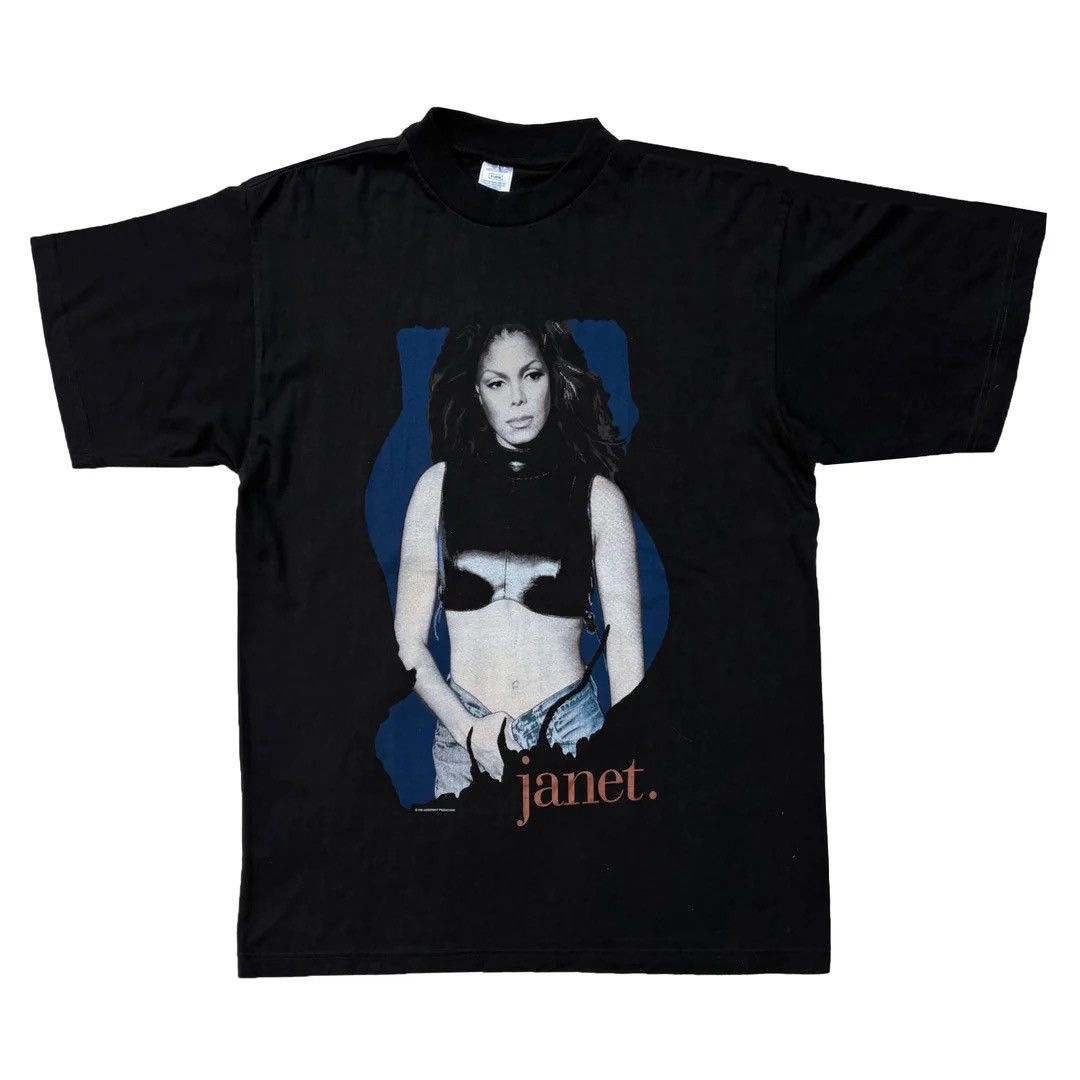 Band Tees Janet Jackson 1995 90s Vintage All Over Planet Band T-Shirt Size US XL / EU 56 / 4 - 1 Thumbnail