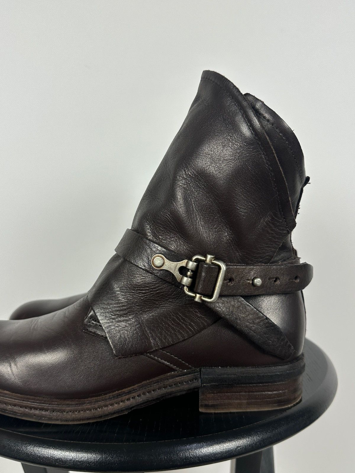 A.S.98 A.S.98. Airstep Brown Leather Biker Buckle Strap Ankle Boots Size US 8 / IT 38 - 16 Thumbnail