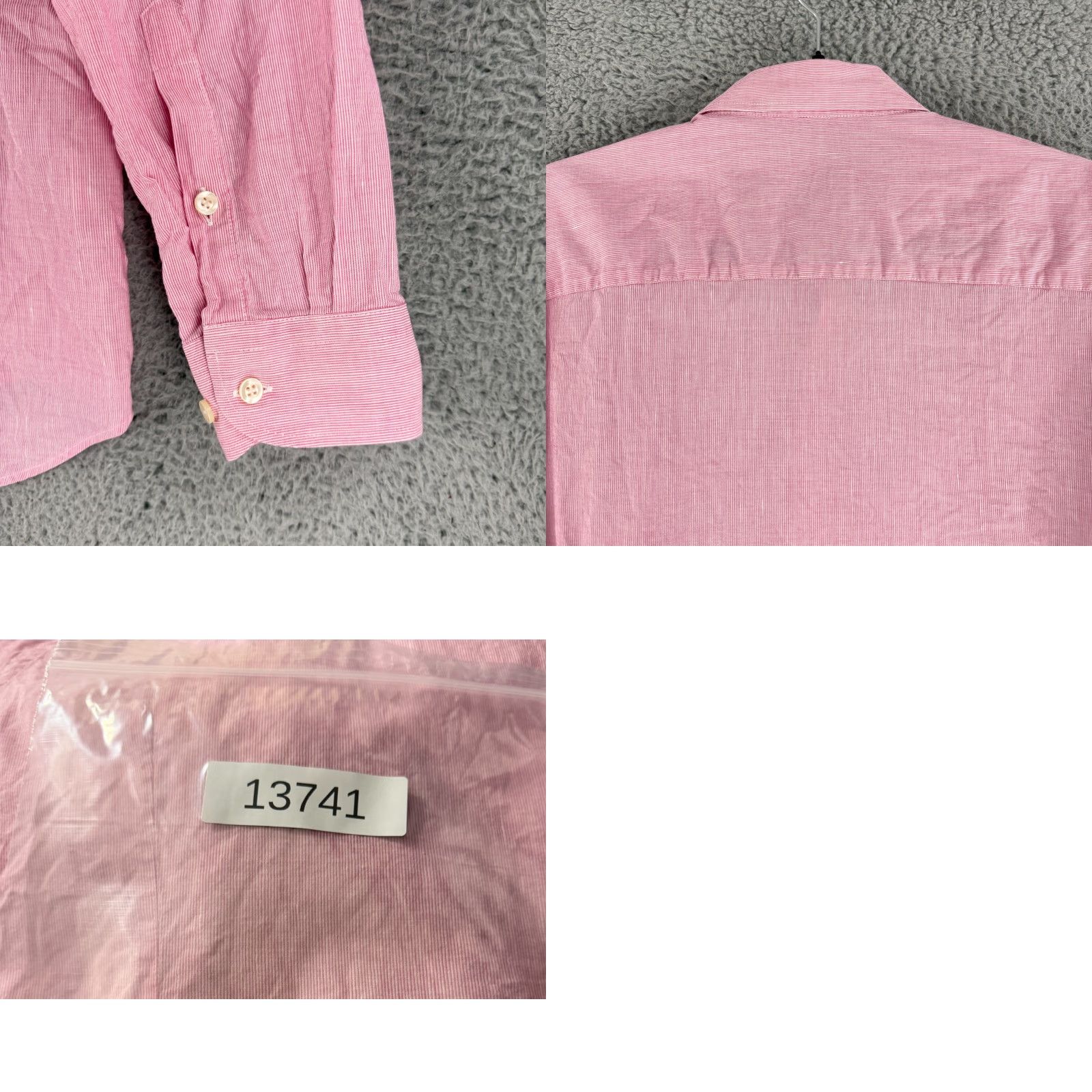 ELLIATT Piattelli Barneys New York Button-Up Shirt Mens Size XL Pink Cotton Linen LS Size US XL / EU 56 / 4 - 9 Thumbnail