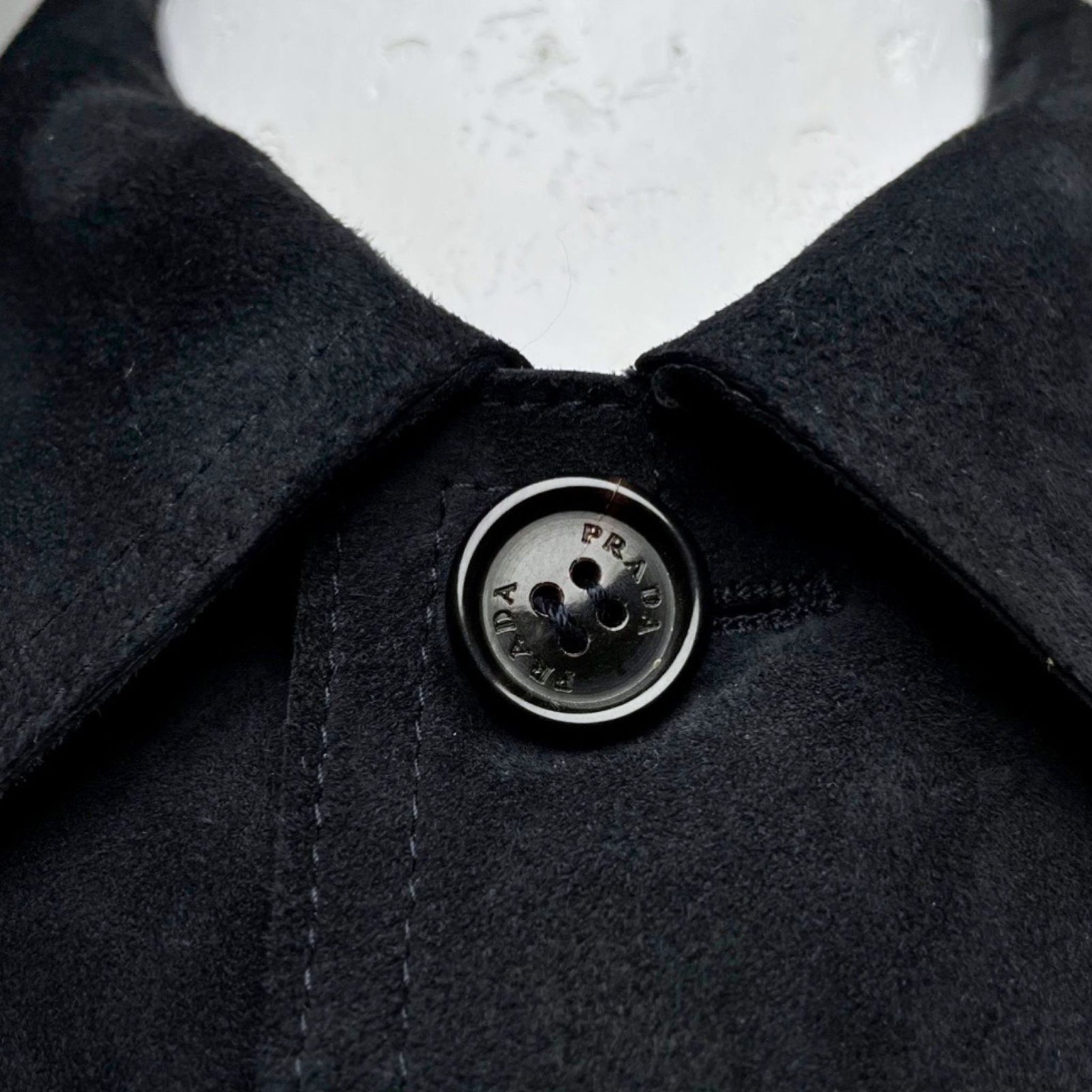 Prada PRADA S/S 2003 Dark Navy Suede Leather Field Jacket Size US M / EU 48-50 / 2 - 11 Thumbnail