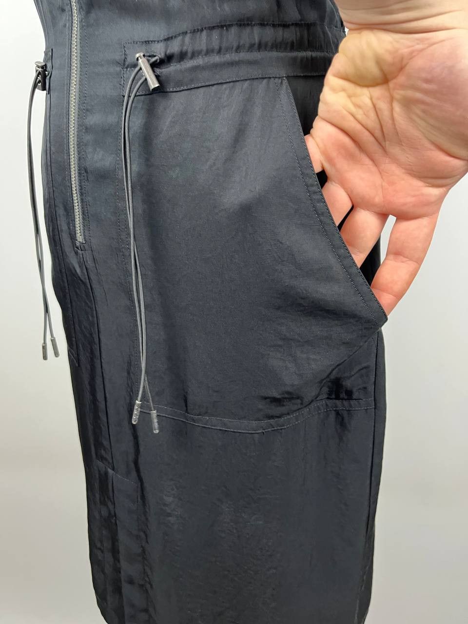 Allsaints AllSaints Vola Black Triacetate Utility Zip Midi Cargo Dress Size XS / US 0-2 / IT 36-38 - 6 Thumbnail