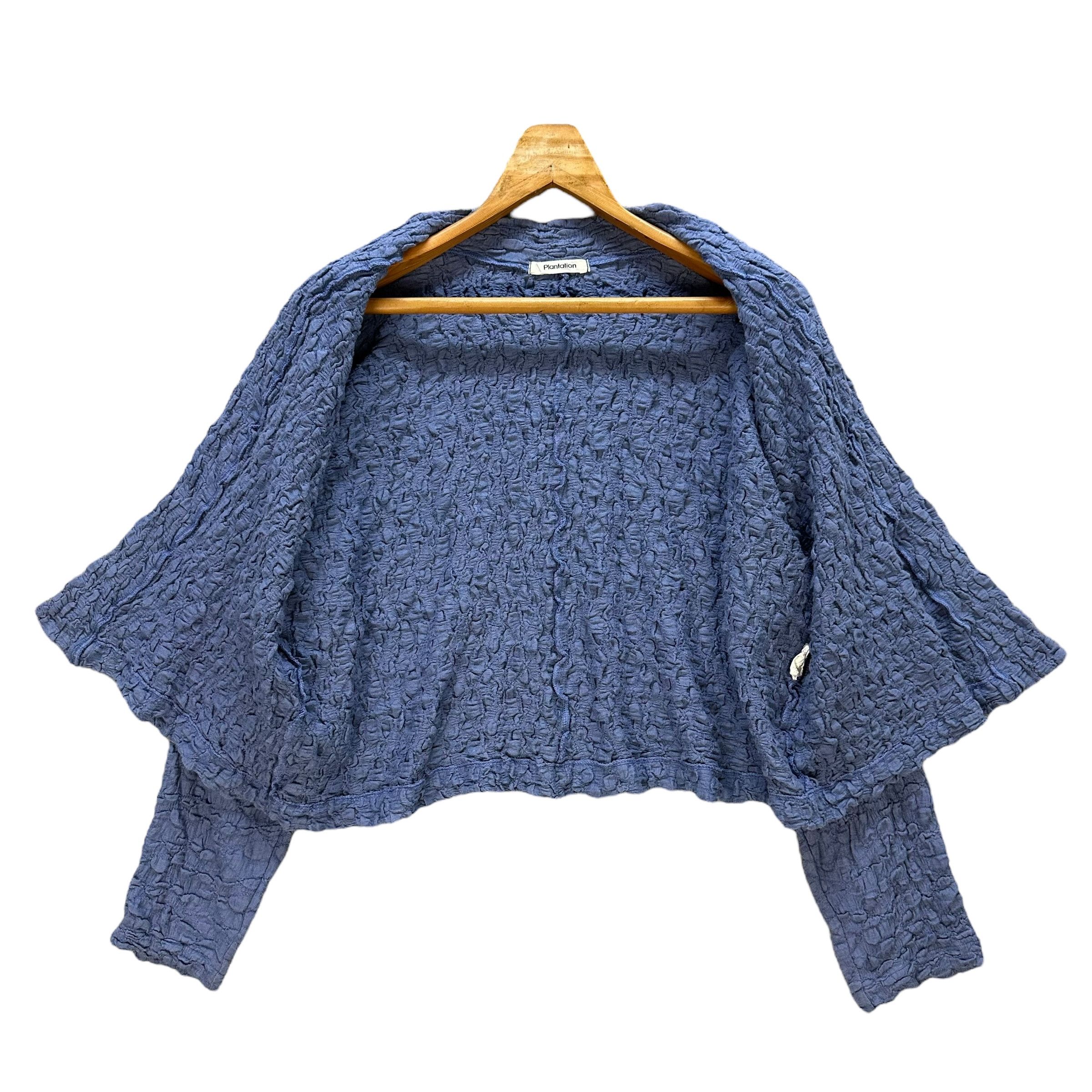 Issey Miyake PLANTATION Issey Miyake Pleated Blue Cardigan #A37-0843 Size M / US 6-8 / IT 42-44 - 6 Thumbnail