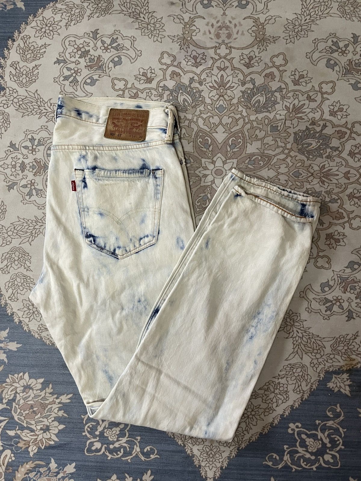 Levi's × Levi's Made & Crafted × Levi's Vintage Clothing Levi’s 501 Bleached boyfriend Denim Patchwork distressed W34 Size US 34 / EU 50 - 16 Thumbnail
