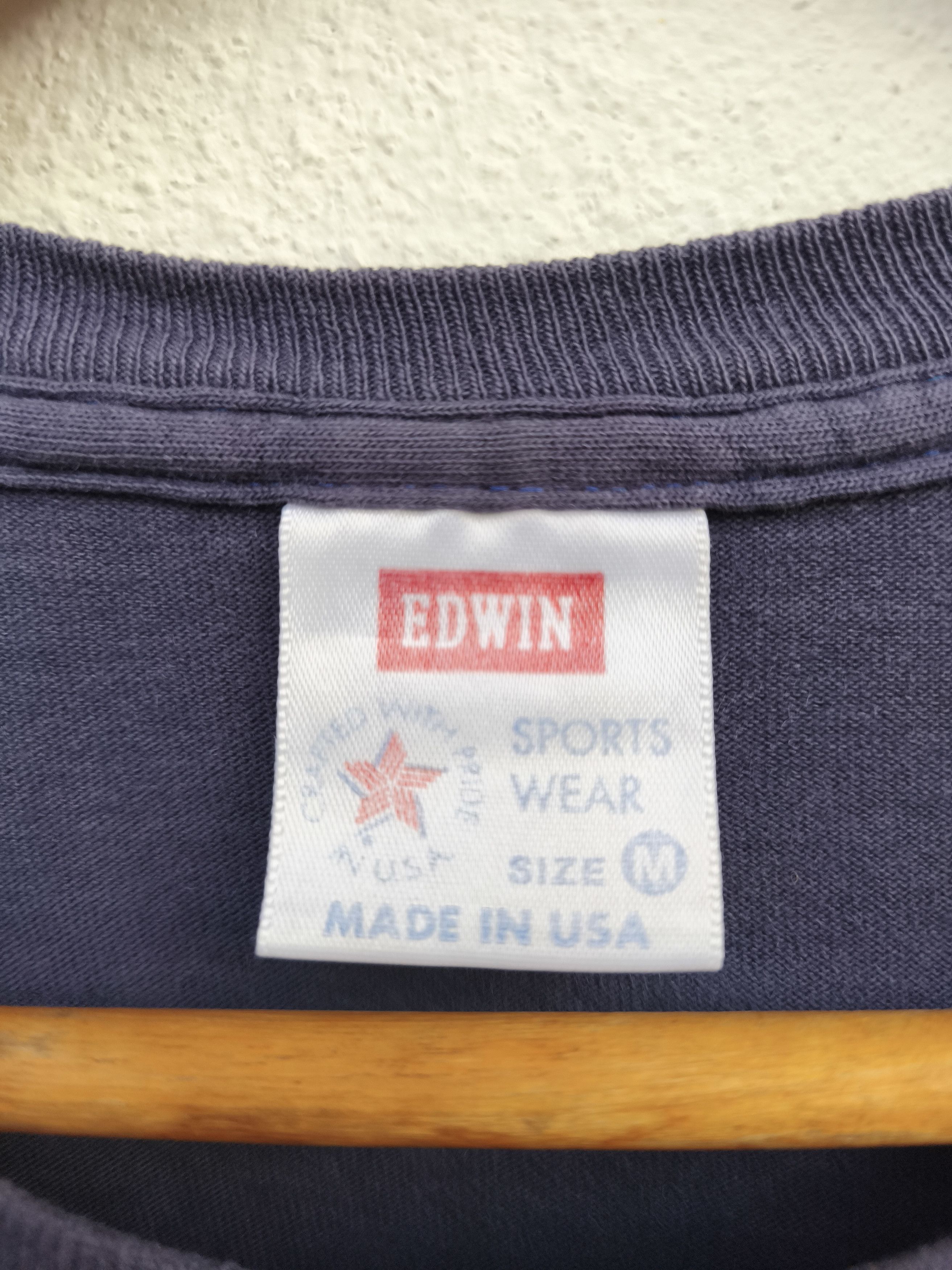 Edwin 🔥 Vintage 90s Vintage Edwin t shirt USA faded blue Size US M / EU 48-50 / 2 - 5 Thumbnail
