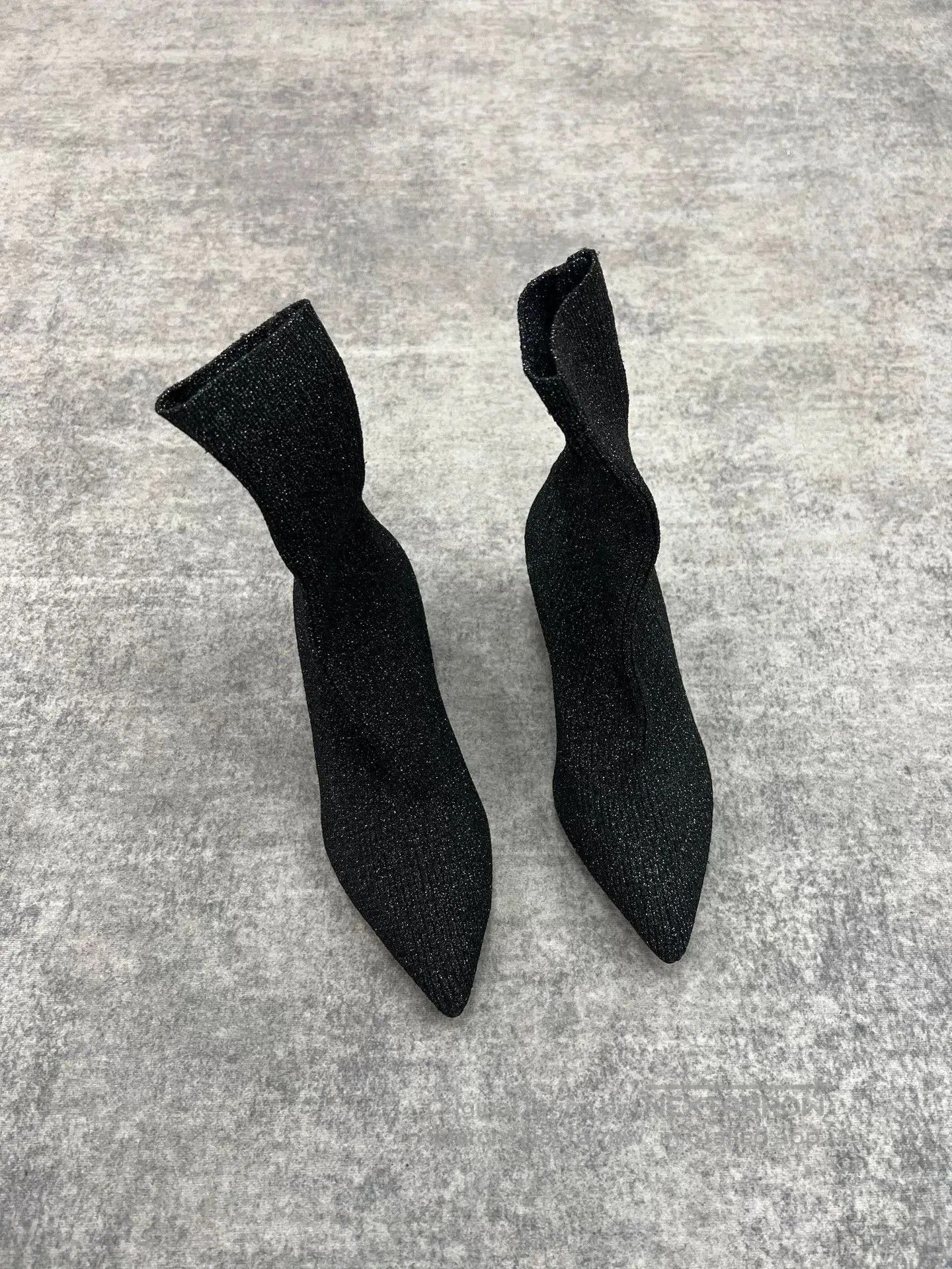 Miu Miu Miumiu Glitter Sock Boots. Size US 4.5 / IT 34.5 - 1 Thumbnail