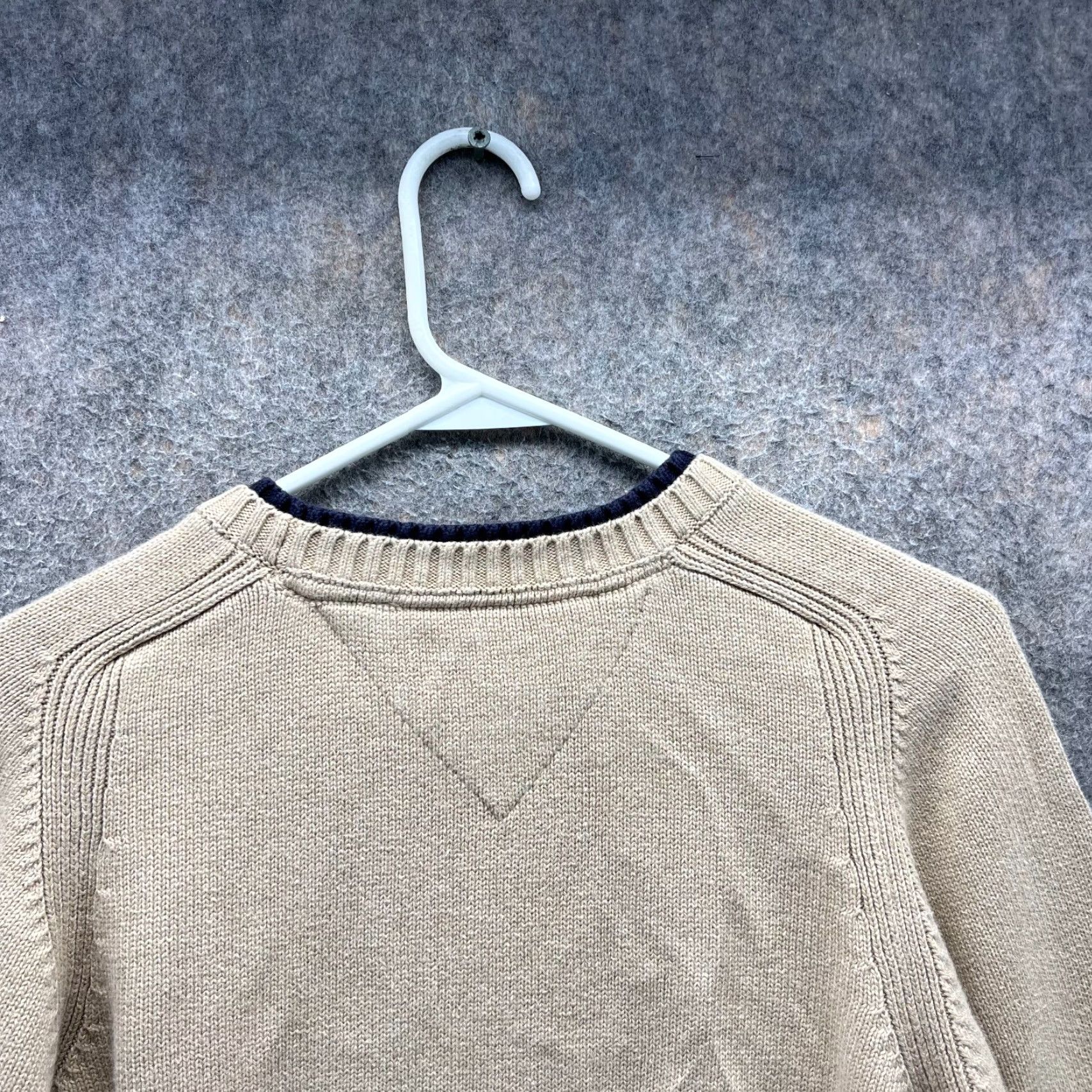 Tommy Hilfiger VINTAGE Tommy Hilfiger Sweater Mens Medium Crewneck Fleece Tan Beige Pullover Size US M / EU 48-50 / 2 - 6 Thumbnail