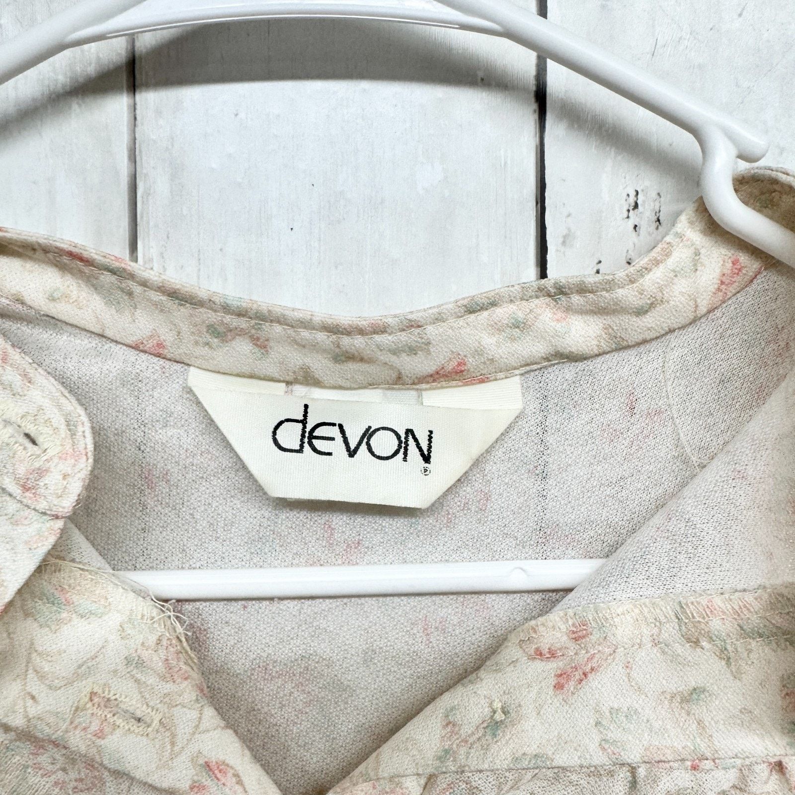 Other Devon Blouse Sz Medium Cream Vtg Floral Smocked Long Sleeve Size M / US 6-8 / IT 42-44 - 6 Thumbnail