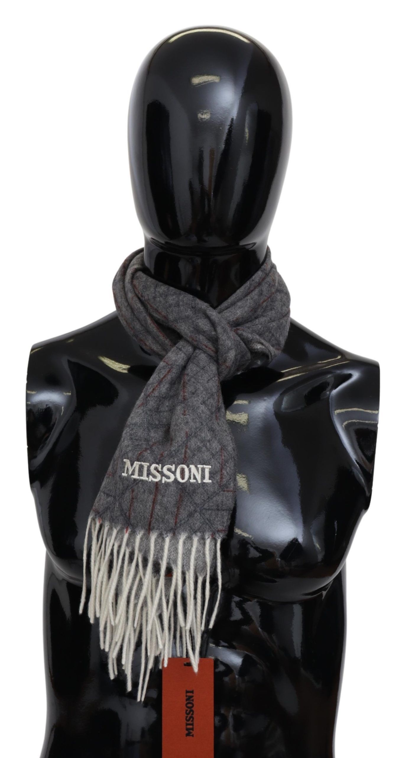 Missoni Elegant Unisex Cashmere Scarf with Signature Men's Pattern Size ONE SIZE - 1 Thumbnail