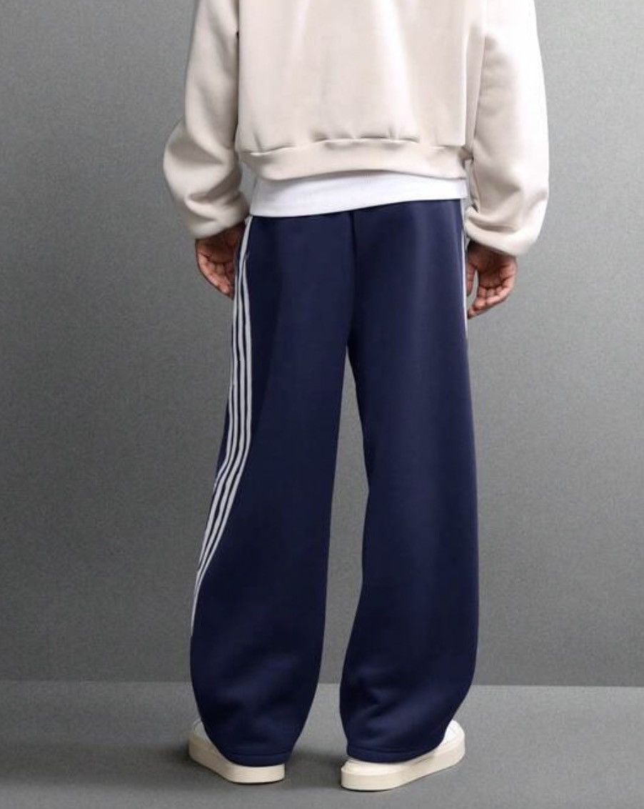 Japanese Brand Wide-Leg Stripe Sweatpants - Heavy Fleece Size US 31 - 5 Thumbnail