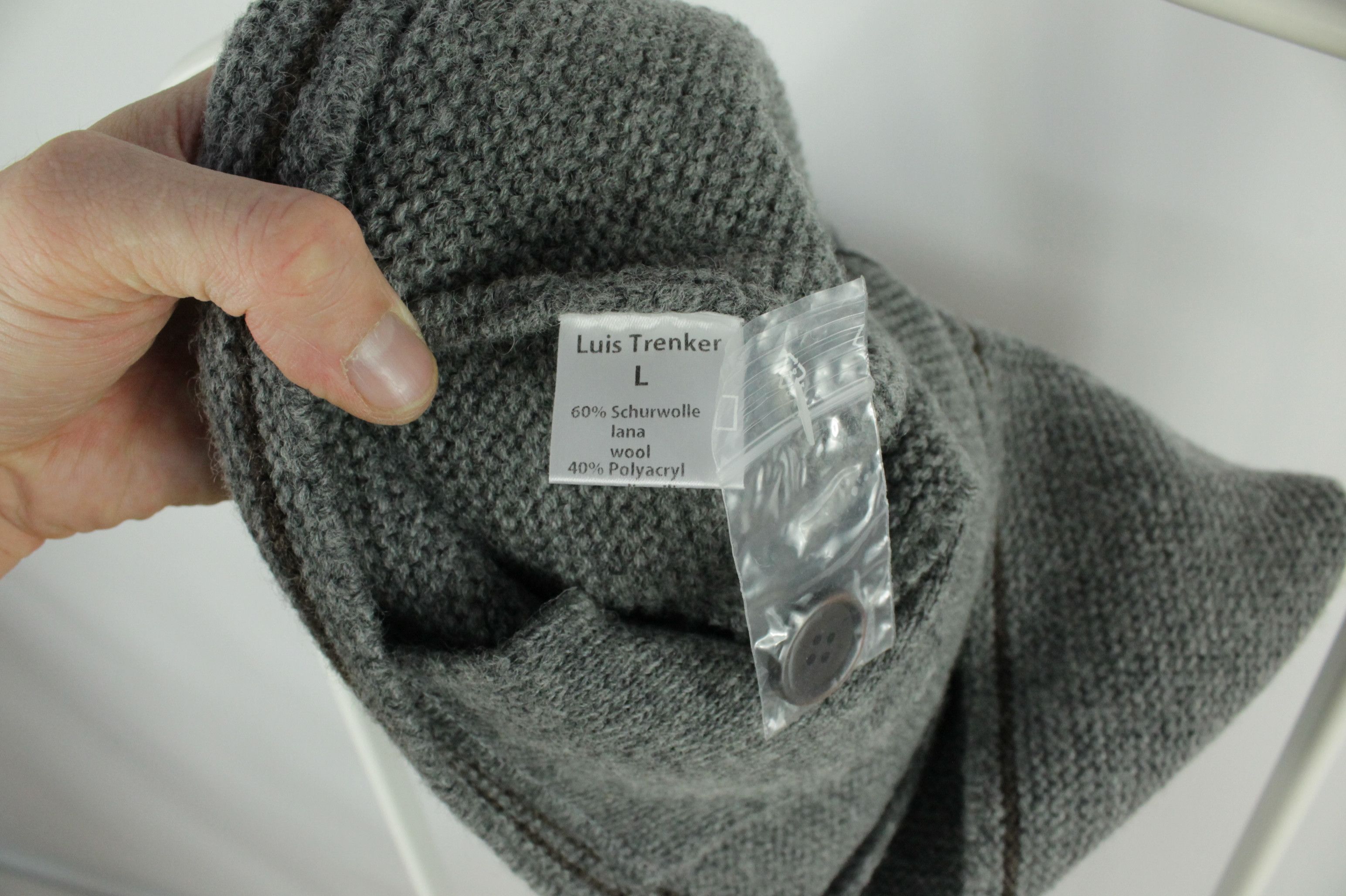 Luigi Borrelli Luis Trenker Heritage Wool Blend Knit Jacket Women's Gray Size L / US 10 / IT 46 - 7 Thumbnail