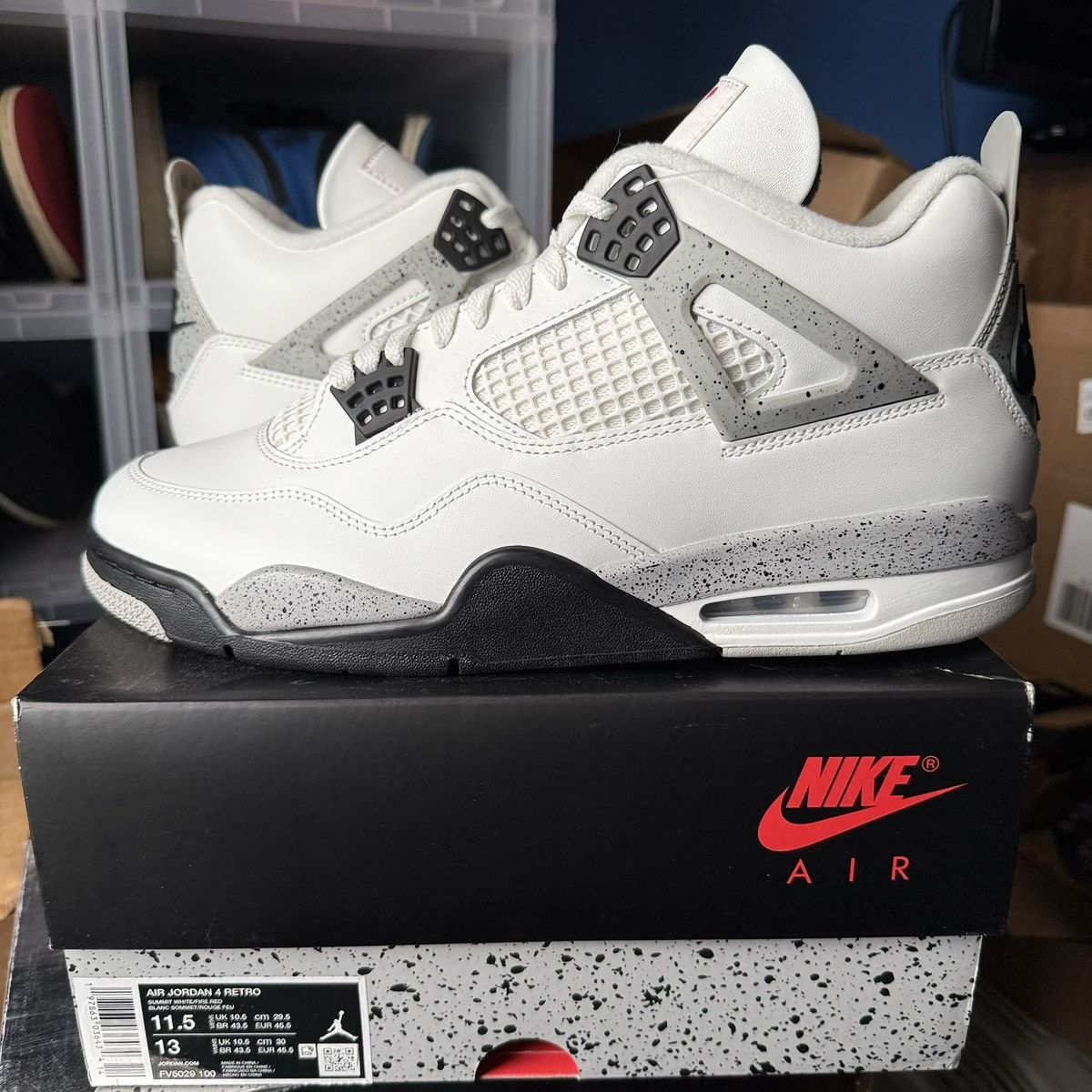 Nike Jordan 4 Retro ‘White Cement’ (2025) Size US 11.5 / EU 44-45 - 2 Thumbnail