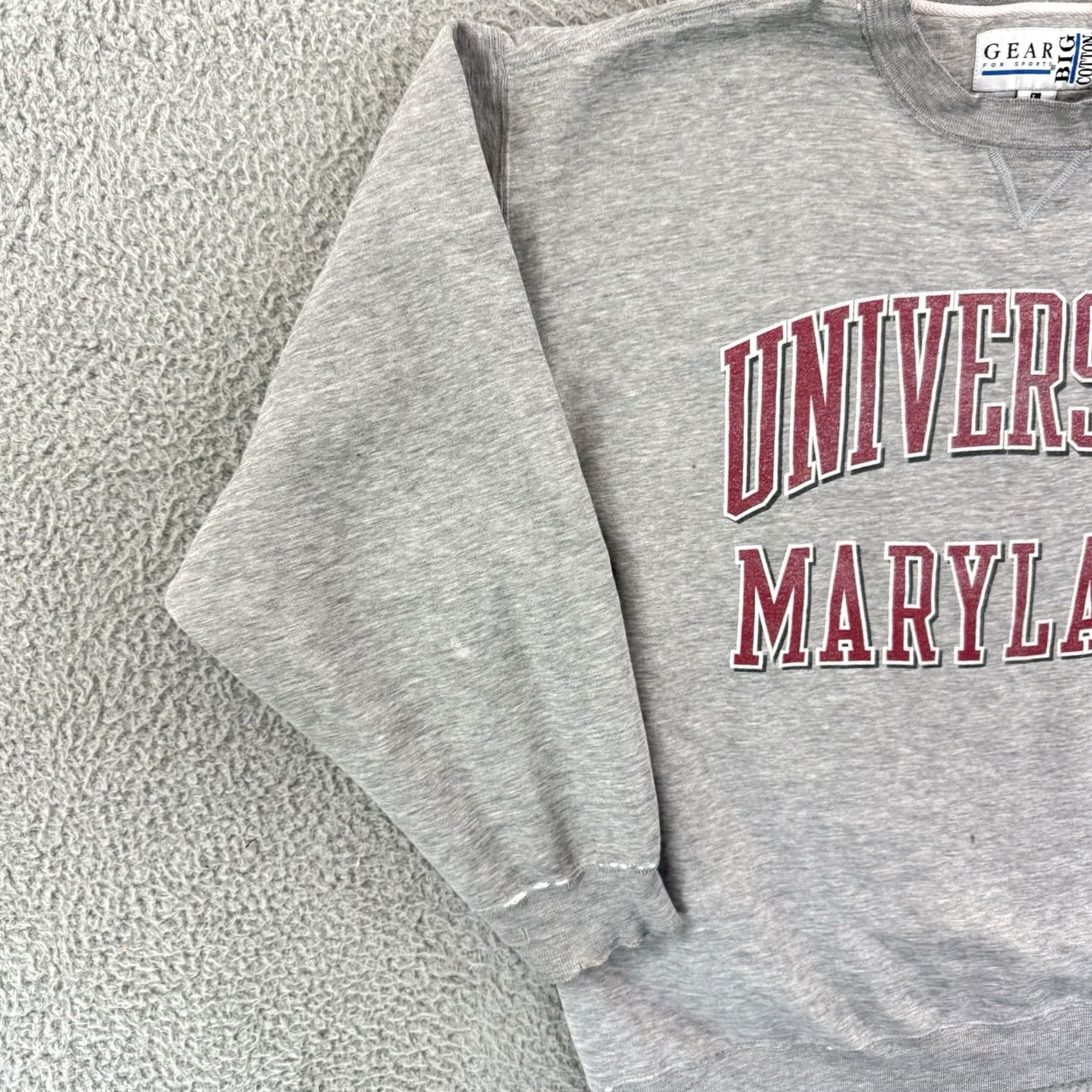 Vintage VINTAGE Gear For Sports Sweatshirt Mens Large Gray USA 90s University of Maryland Basketball Crew Neck Pullover Logo Graphic Print All Seasons Size US L / EU 52-54 / 3 - 4 Thumbnail