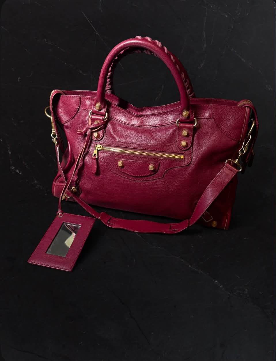Balenciaga Balenciaga Classic Citybag — Wine Red / Gold Hardware Size ONE SIZE - 1 Thumbnail