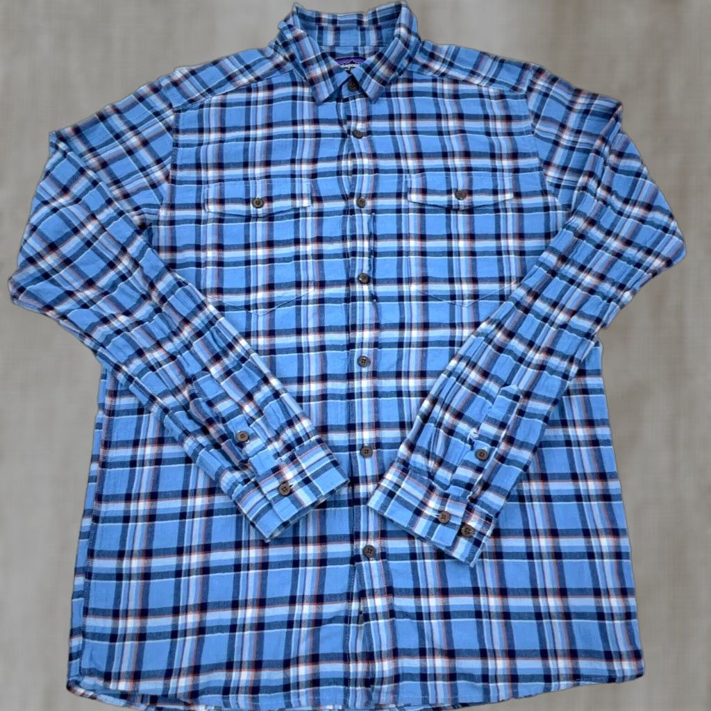 Patagonia Patagonia Shirt Men Medium Blue Button Up Organic Cotton Flannel Lightweight Plaid Regular Long Sleeve Blue Size US M / EU 48-50 / 2 - 1 Thumbnail