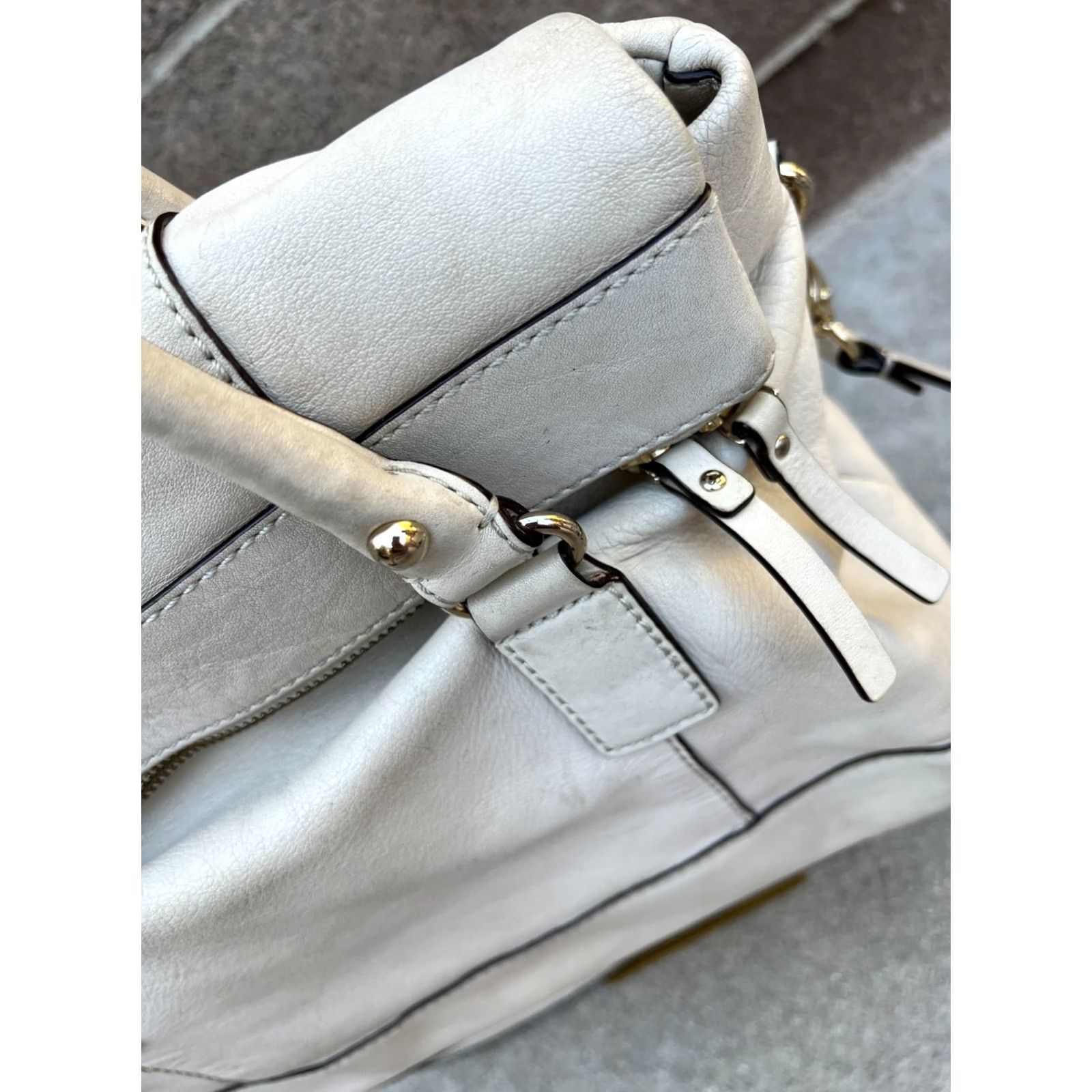 Vintage kate spade new york Fremont Place Crossbody Purse Satchel Hand Bag Beige Leather Ladies Medium Be Size ONE SIZE - 5 Thumbnail