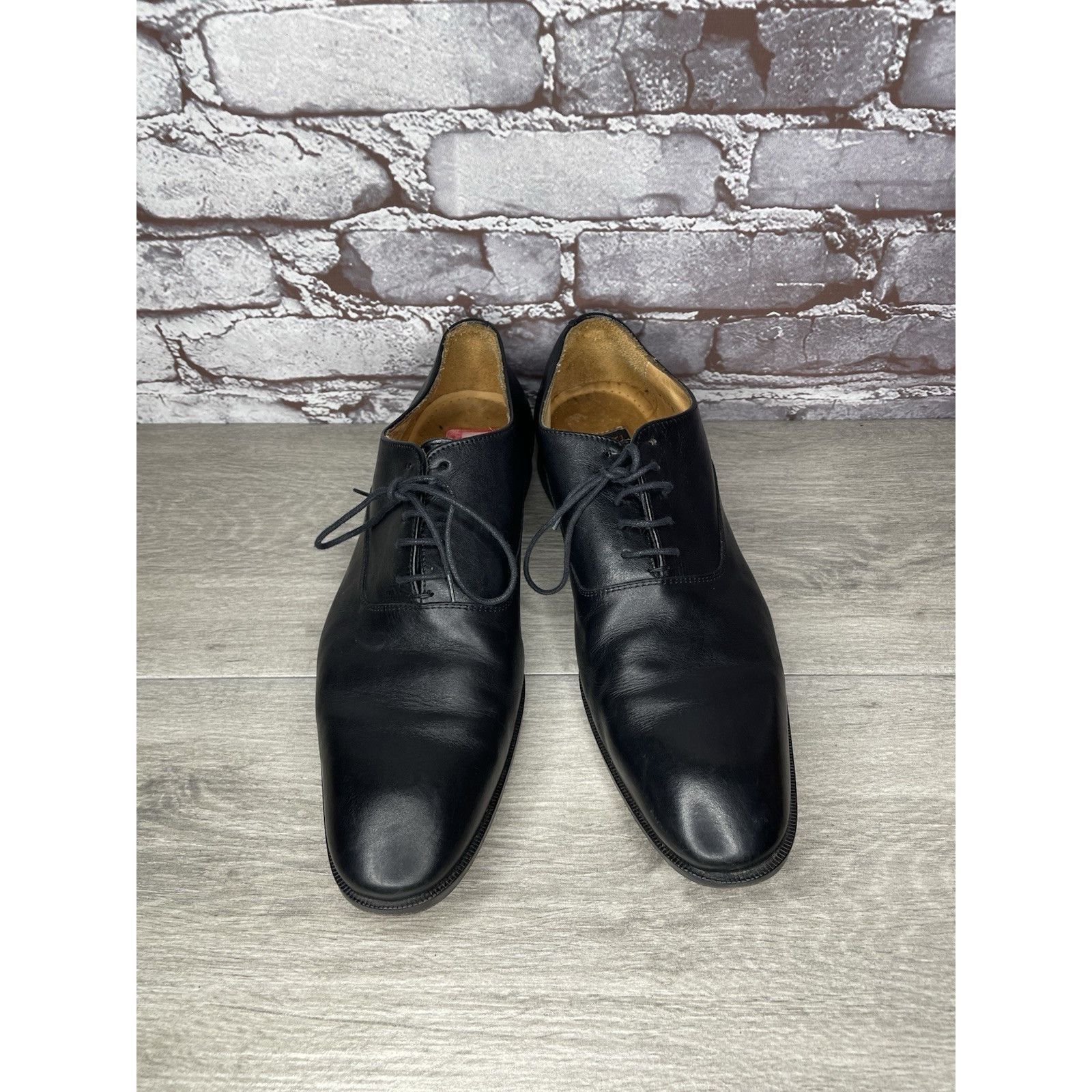Mercanti Fiorentini Mercanti Fiorentini Black Leather Derby Lace Up Dress Shoes Size US 10 / EU 43 - 15 Thumbnail