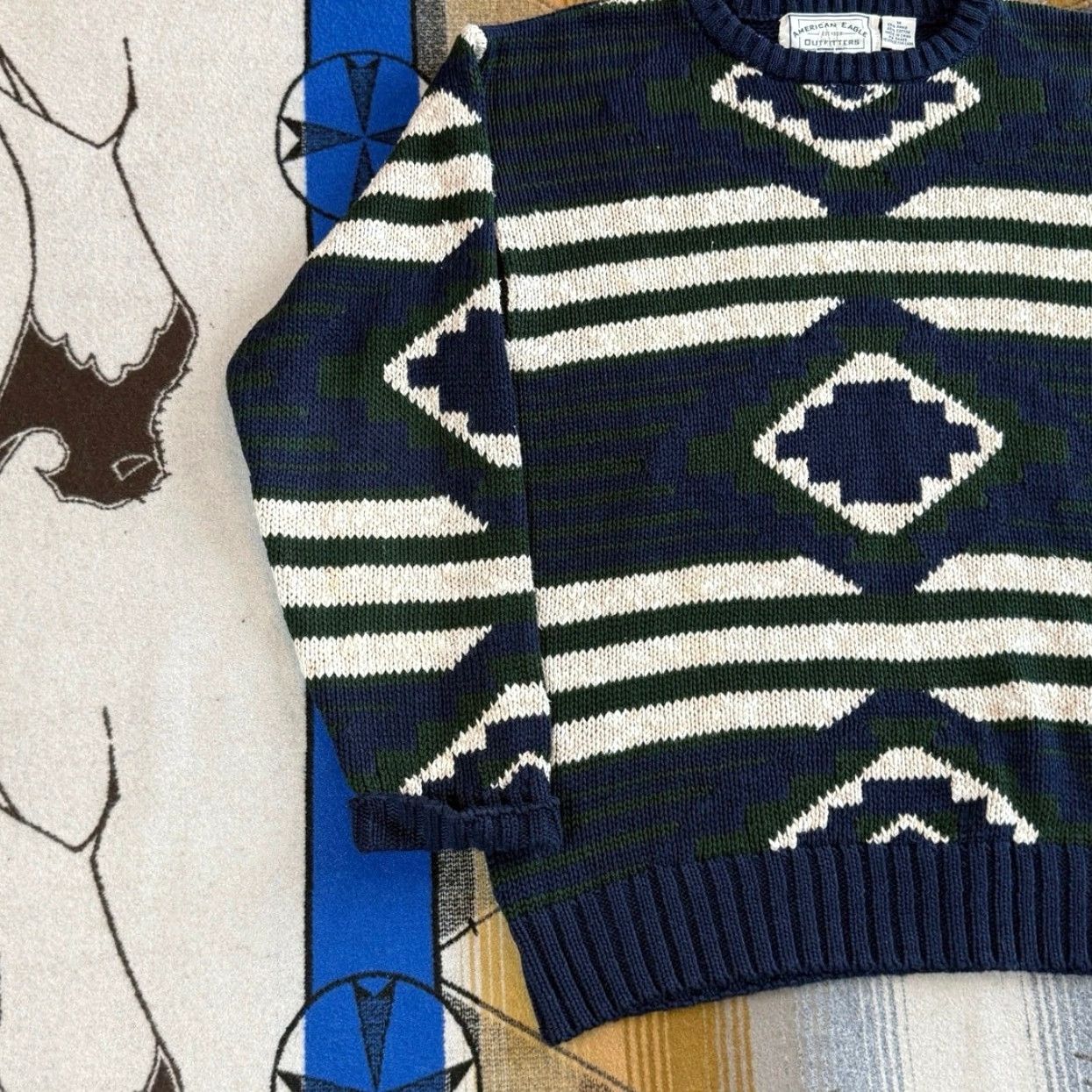 American Eagle Outfitters VINTAGE American Eagle Outfitters Pullover Knit Sweater M Men Long Sleeve Solid 90s Blue size M Regular Fall Winter Spring Casual Mens Size US M / EU 48-50 / 2 - 4 Thumbnail