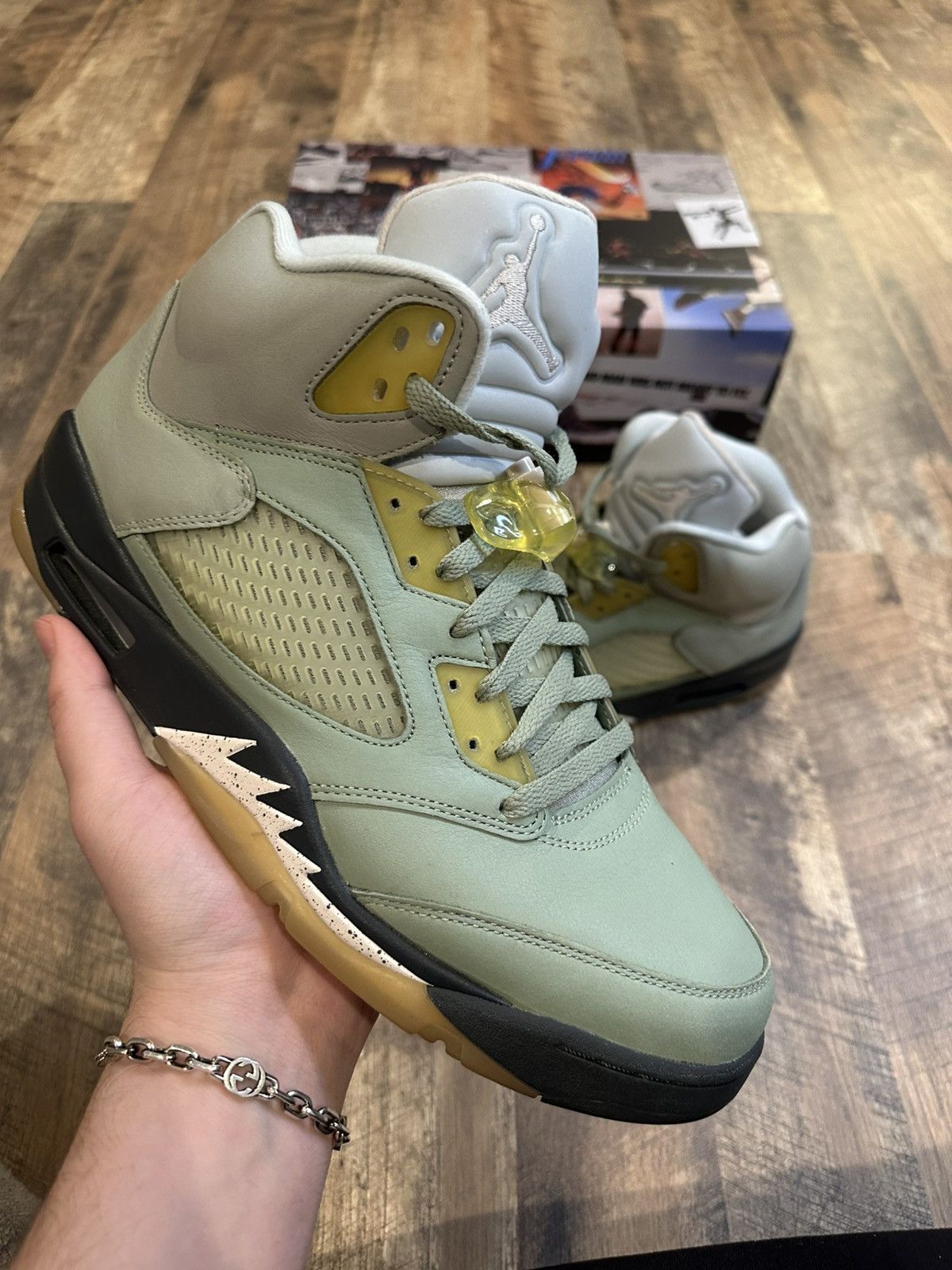 Jordan Brand WORN TWICE Nike Air Jordan 5 Retro Jade Horizon OG All CLEAN Size US 12 / EU 45 - 7 Thumbnail