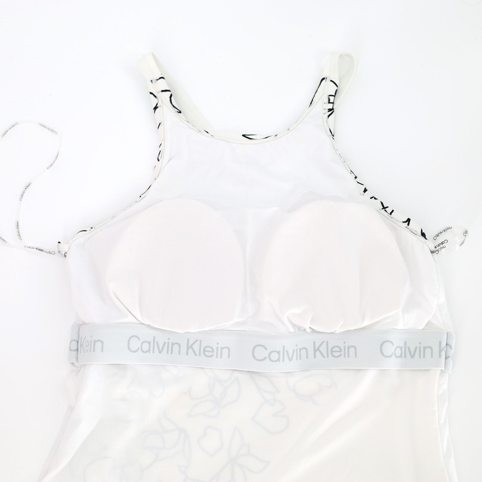 Calvin Klein Calvin Klein Women White Cross-Back Swim Tankini Top Size XL Size ONE SIZE - 6 Thumbnail