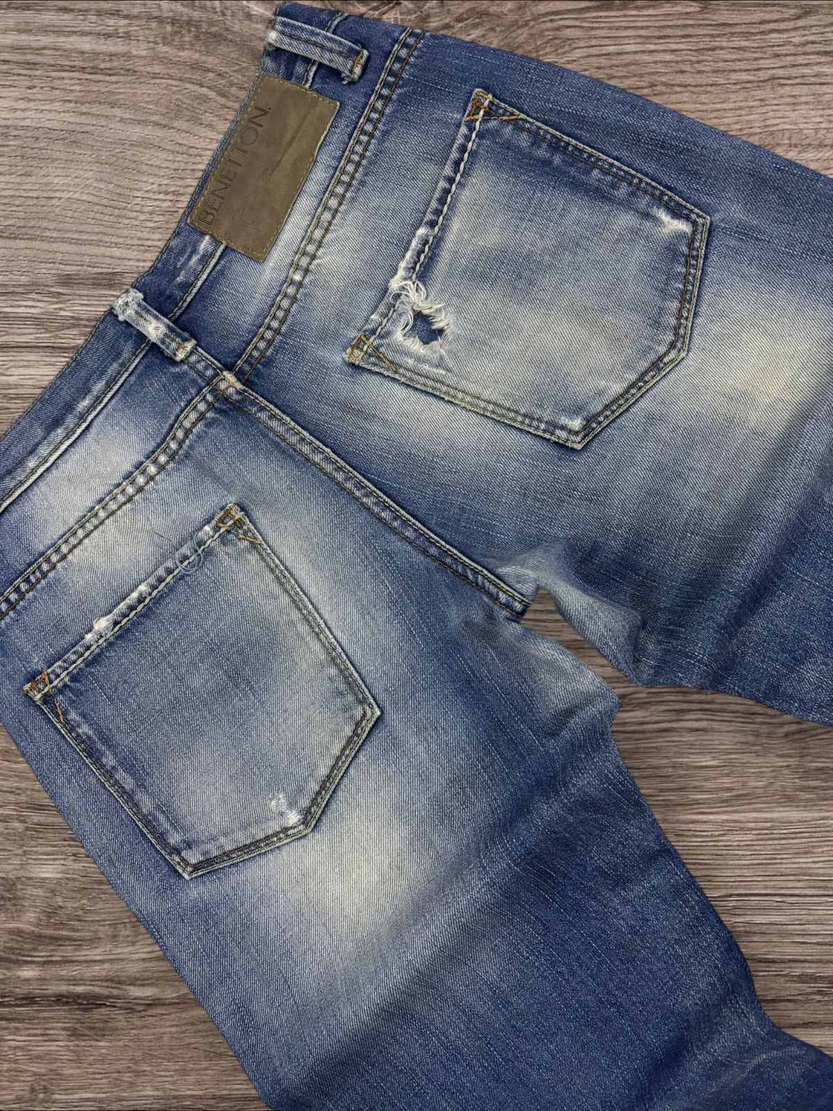 Benetton Benetton Formula 1 Distressed Slim Jeans Size US 30 / EU 46 - 6 Thumbnail