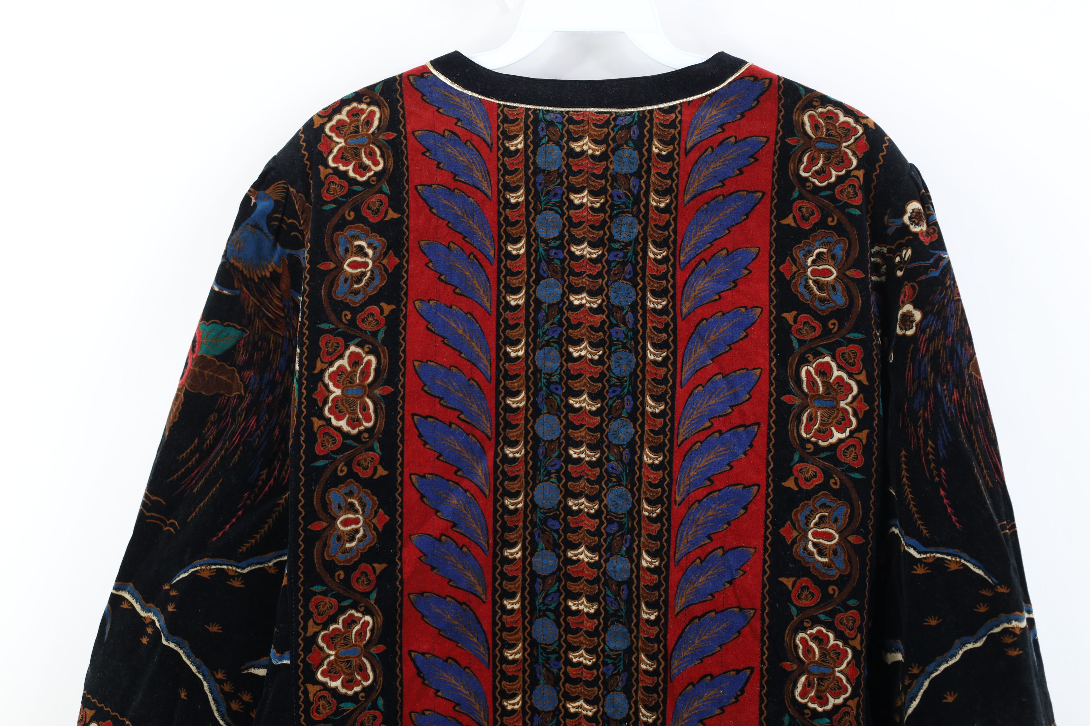 Vintage 70s Streetwear Velour Paisley Flower Blazer Jacket