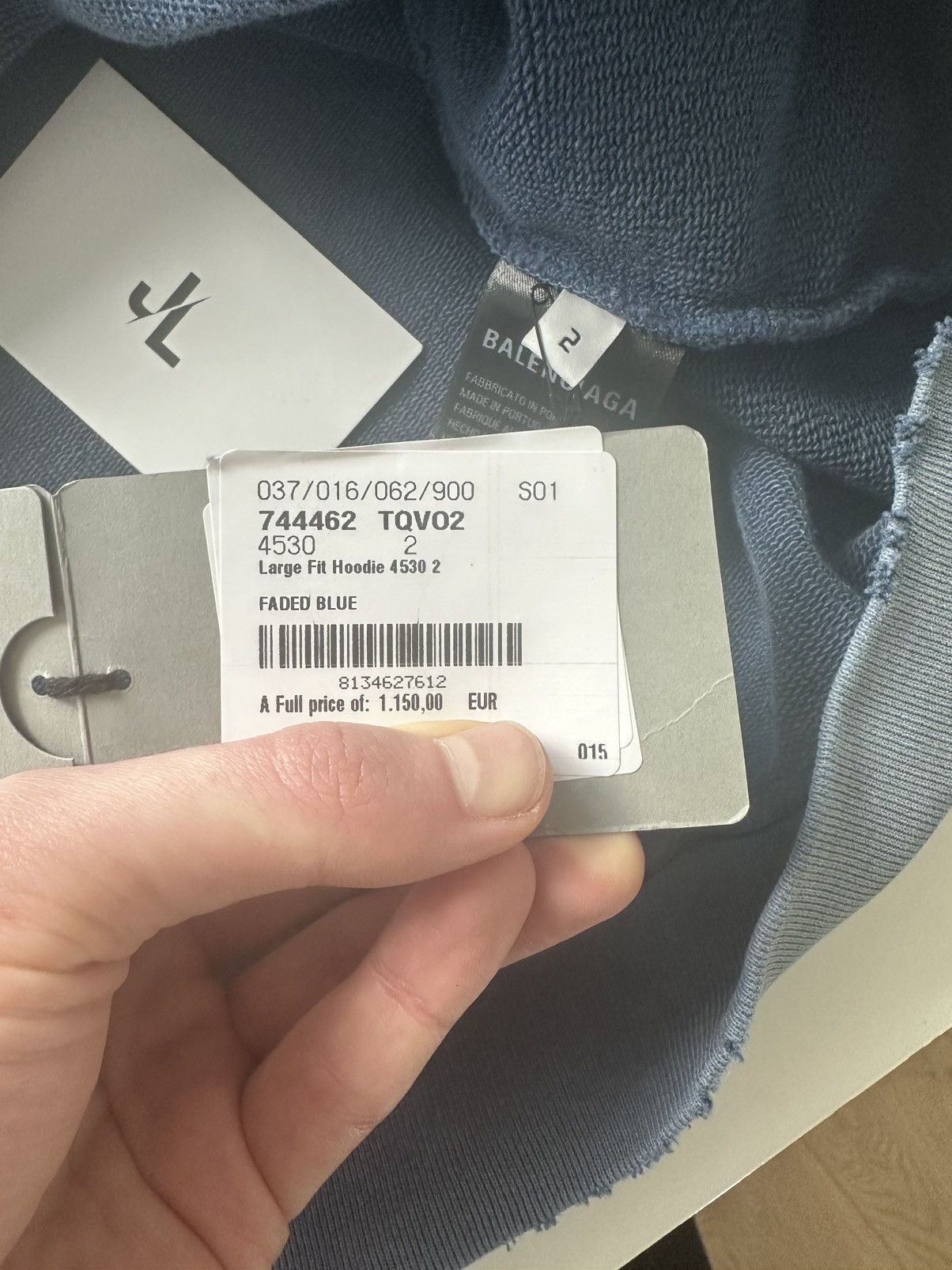 Balenciaga Balenciaga Paris Moon hoodie faded blue Sz2 NEW Size US M / EU 48-50 / 2 - 9 Thumbnail