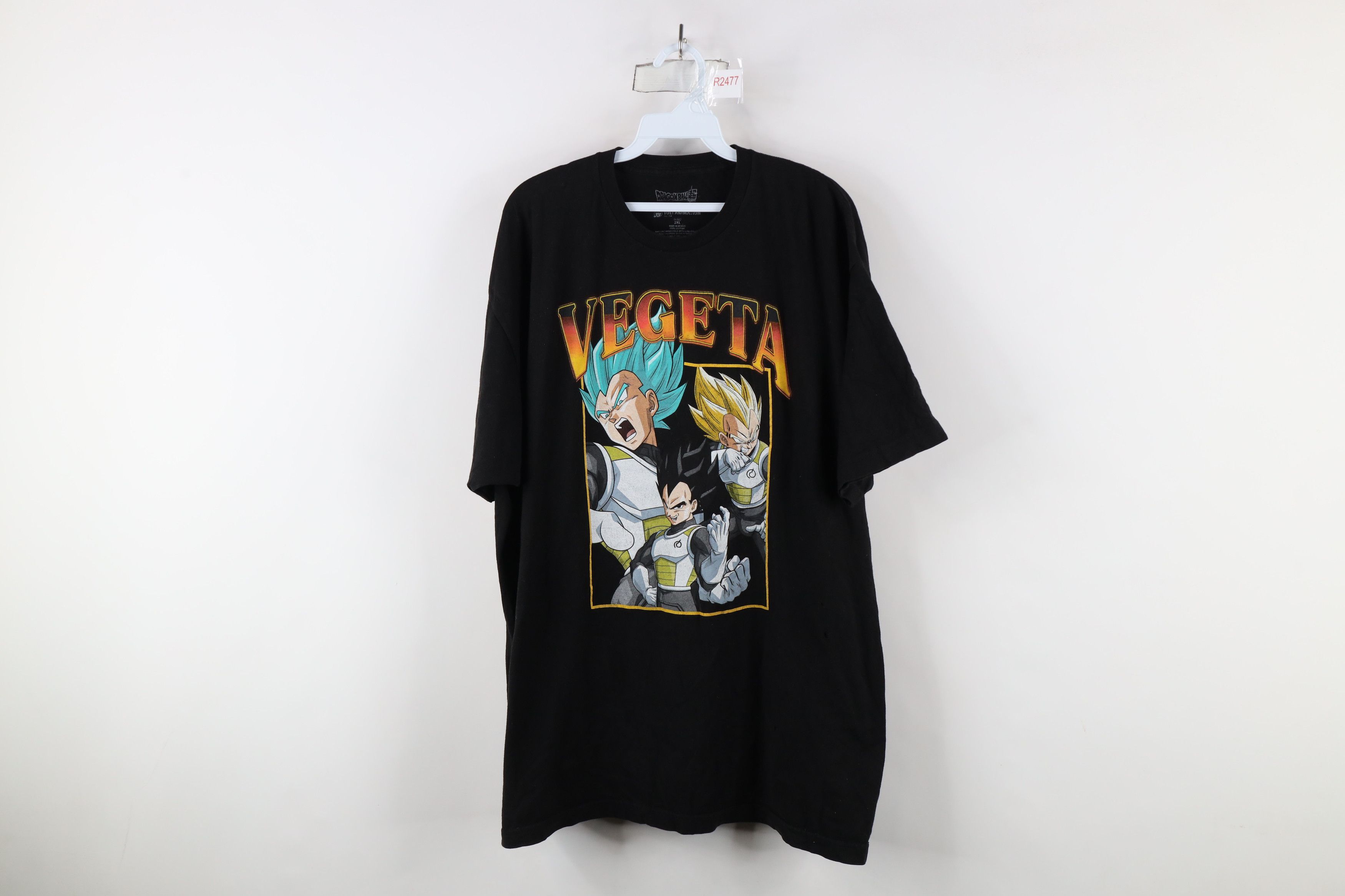 Vintage Retro Dragon Ball Z Spell Out Anime Vegeta T-Shirt Black Size US XXL / EU 58 / 5 - 1 Thumbnail