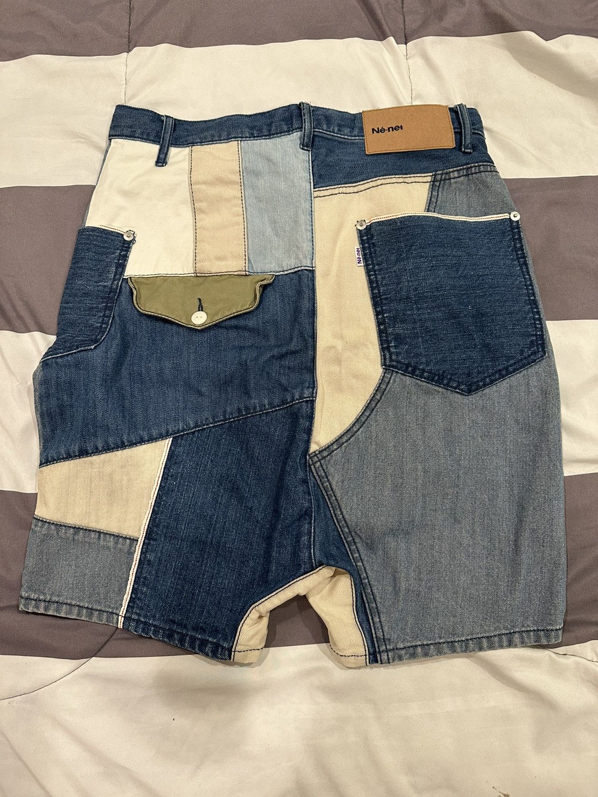Ne Net Japanese Denim Patchwork Shorts