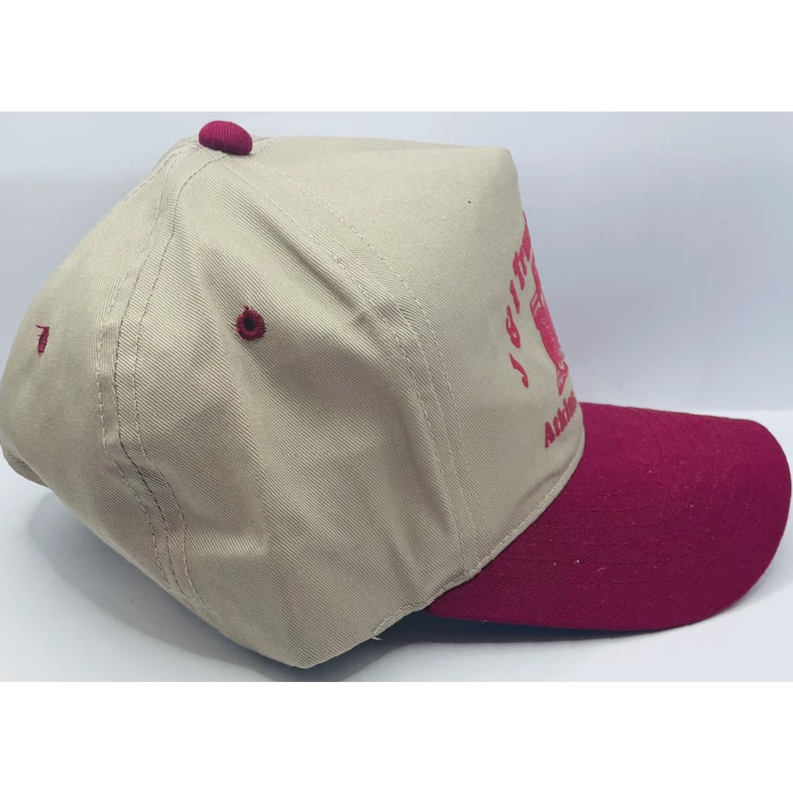 Vintage VINTAGE Snap-Back Baseball Cap Men’s J & I Truck Accessories Adjustable Brown Red Hat Cap Cap Size ONE SIZE - 5 Thumbnail