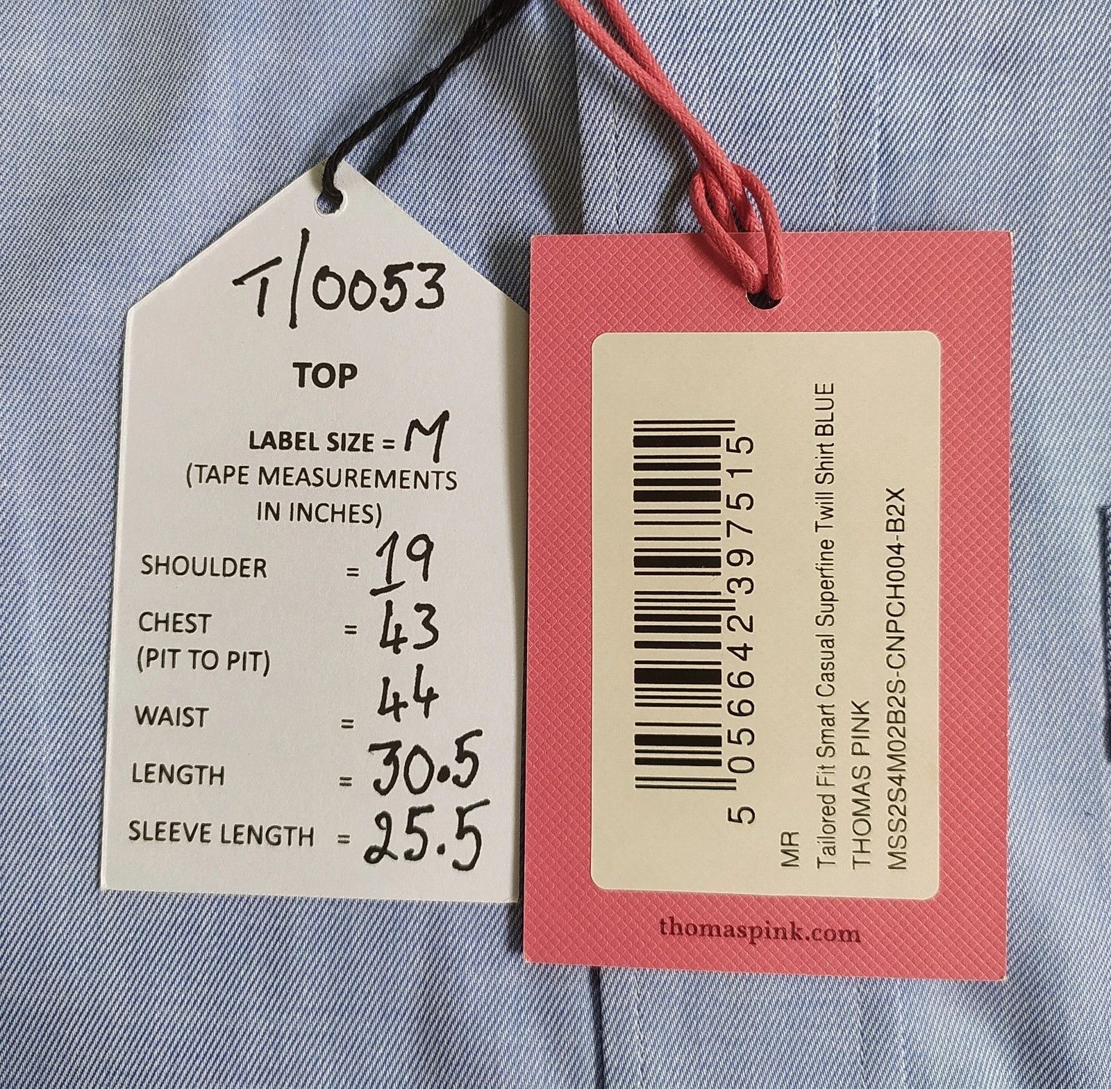 Thomas Pink Thomas Pink Tailored Fit Smart Casual Superfine Shirt T 0053 Size US M / EU 48-50 / 2 - 5 Thumbnail