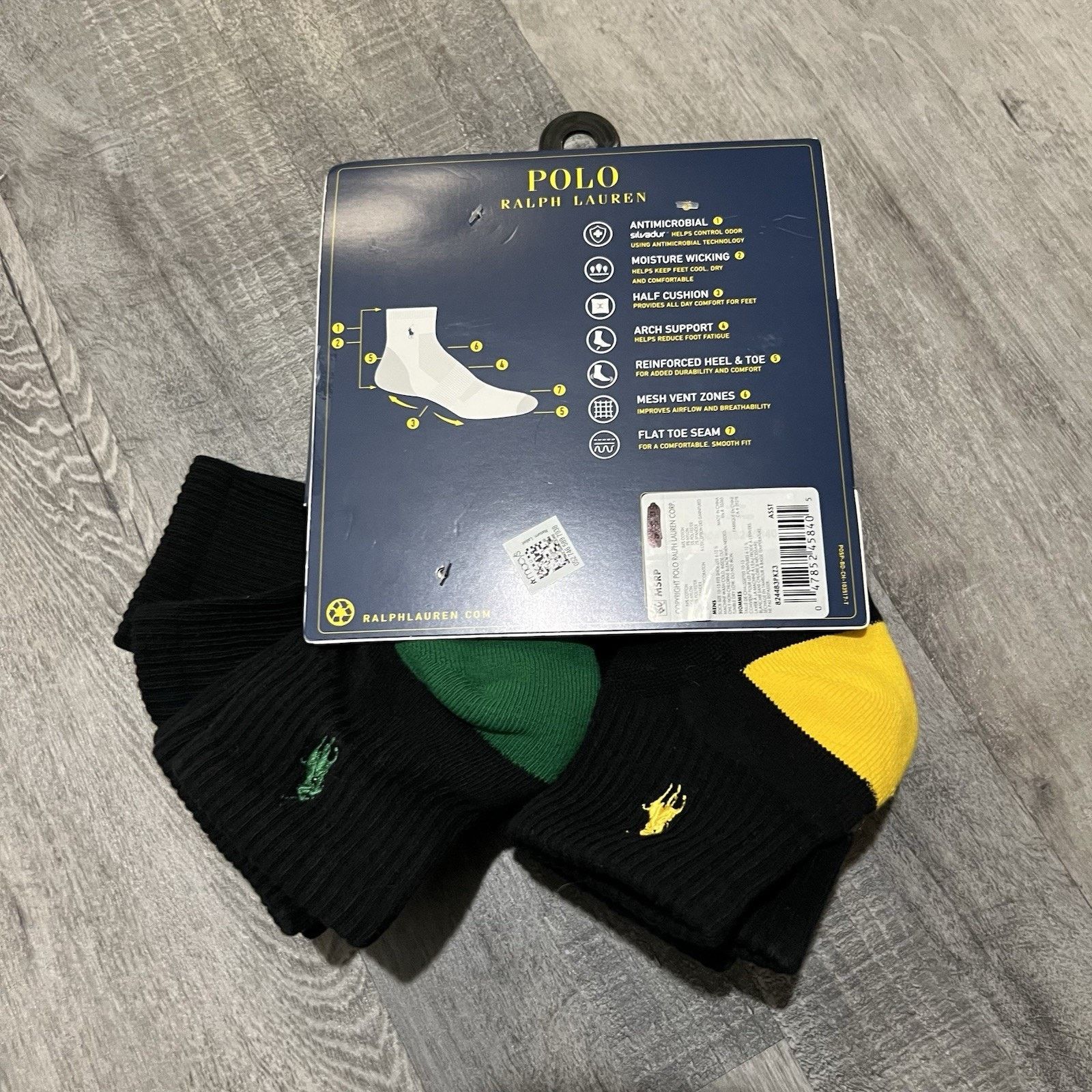 Polo Ralph Lauren Polo Ralph Lauren Cotton Cushioned Socks 6 Pack Multicolor Size ONE SIZE - 2 Thumbnail