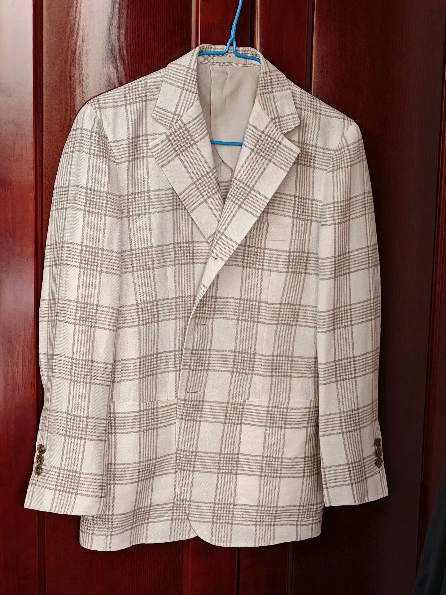 Custom Italian Zegna Check Suit Jacket