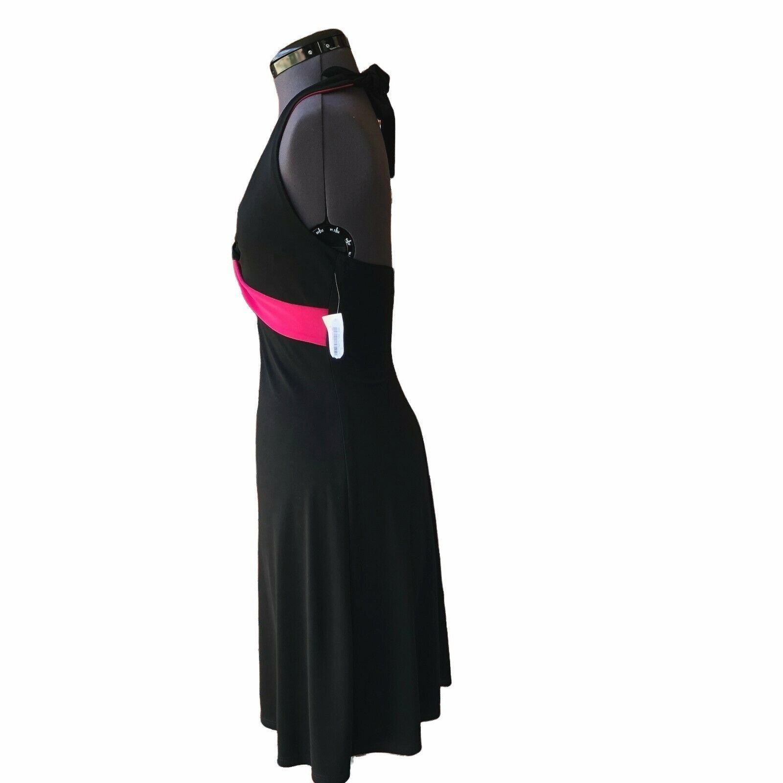 Other B. Darlin Women's Halter Dress Black/Pink Size 5/6 V-Neck Kn Size S / US 4 / IT 40 - 6 Thumbnail