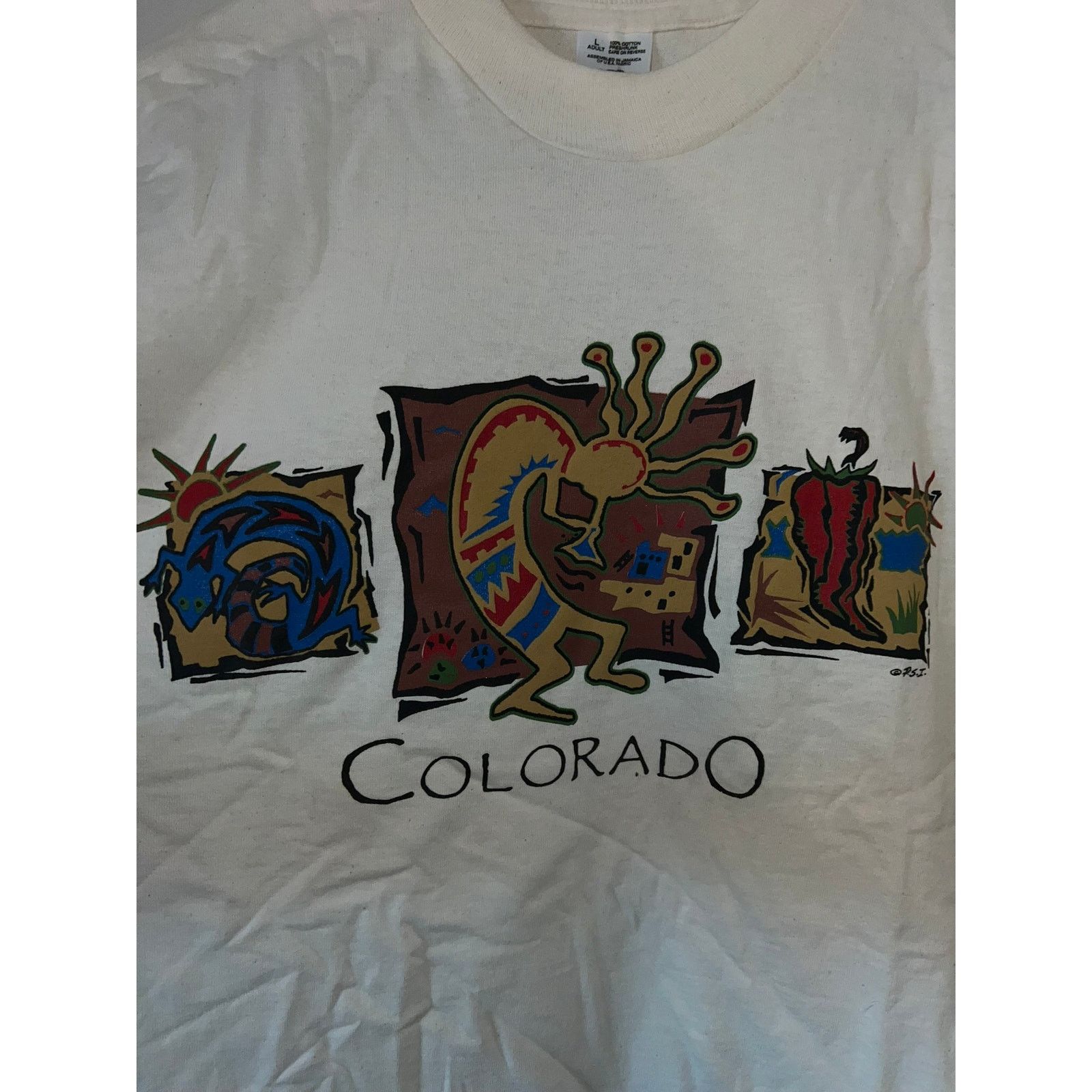Fruit Of The Loom Vintage Aboriginal Dancer Shirt Kokopelli Tee VTG 90s L Size US L / EU 52-54 / 3 - 5 Thumbnail