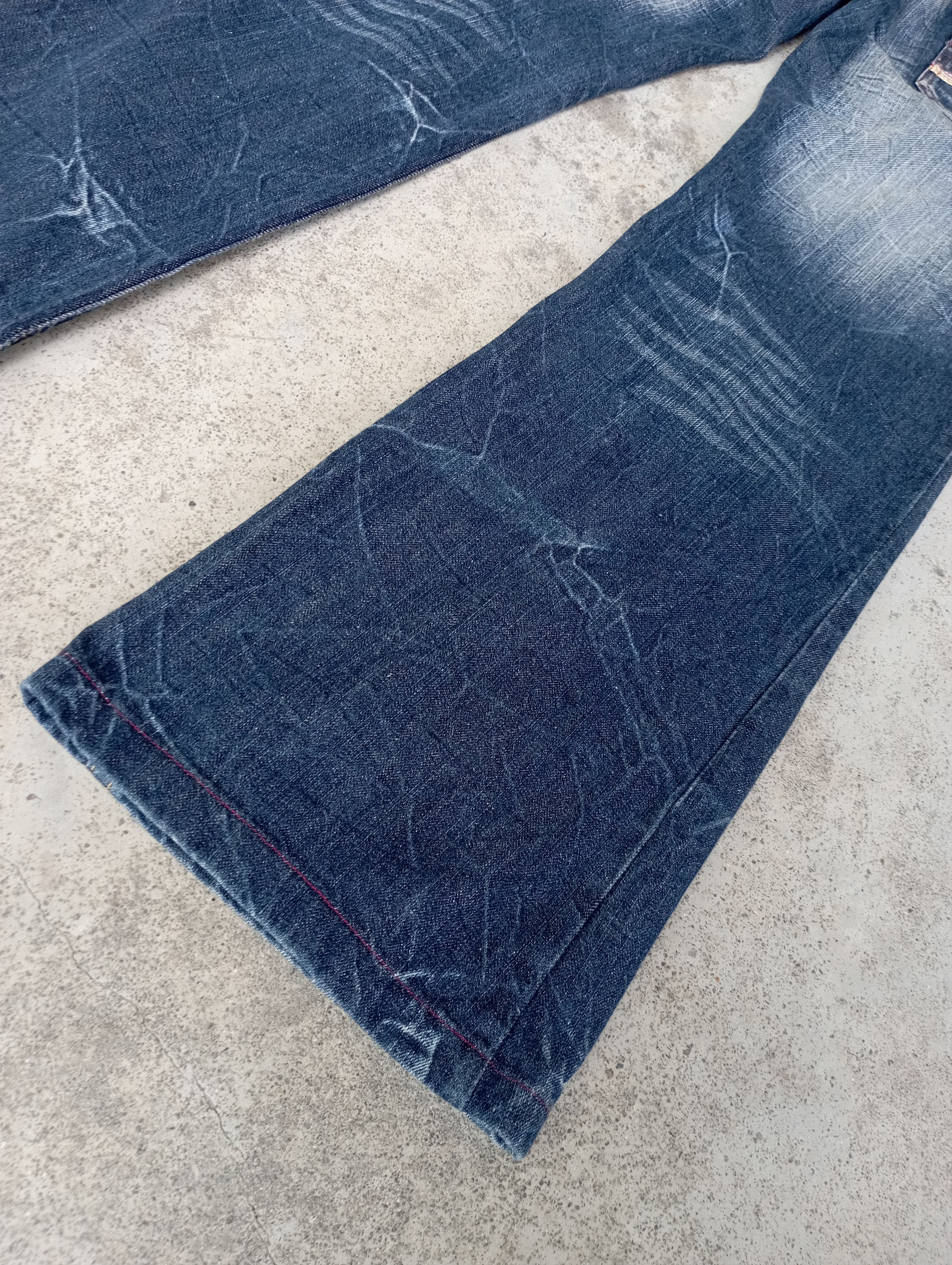 Tornado Mart Super Flare Jeans Japan lightning Wash Baggy Flare Jeans Size US 30 / EU 46 - 9 Thumbnail