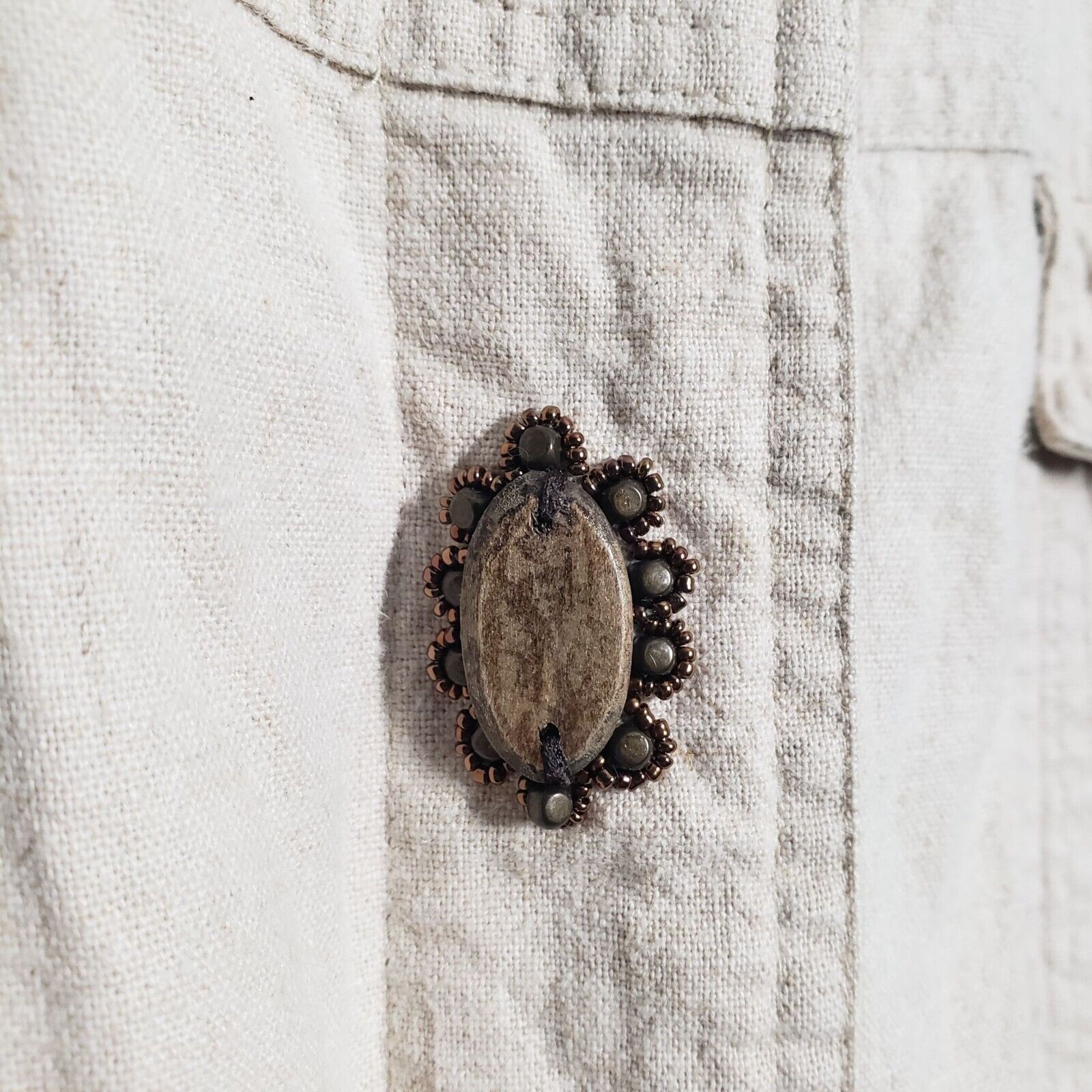 Designer J Jill Embellished Jacket Women Size Large Tall Linen Cotton Size L / US 10 / IT 46 - 5 Thumbnail