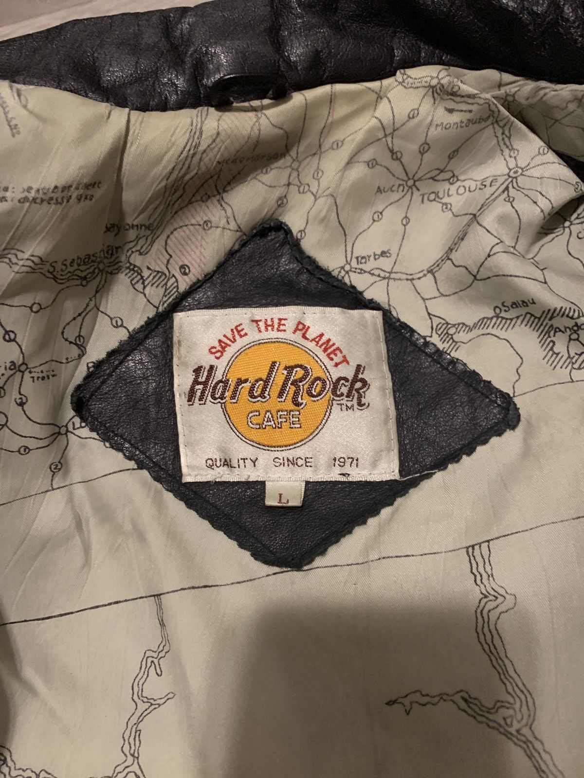 Hard Rock Cafe × Vintage *RARE* Vintage Hard Rock Cafe leather jacket Size US L / EU 52-54 / 3 - 5 Thumbnail