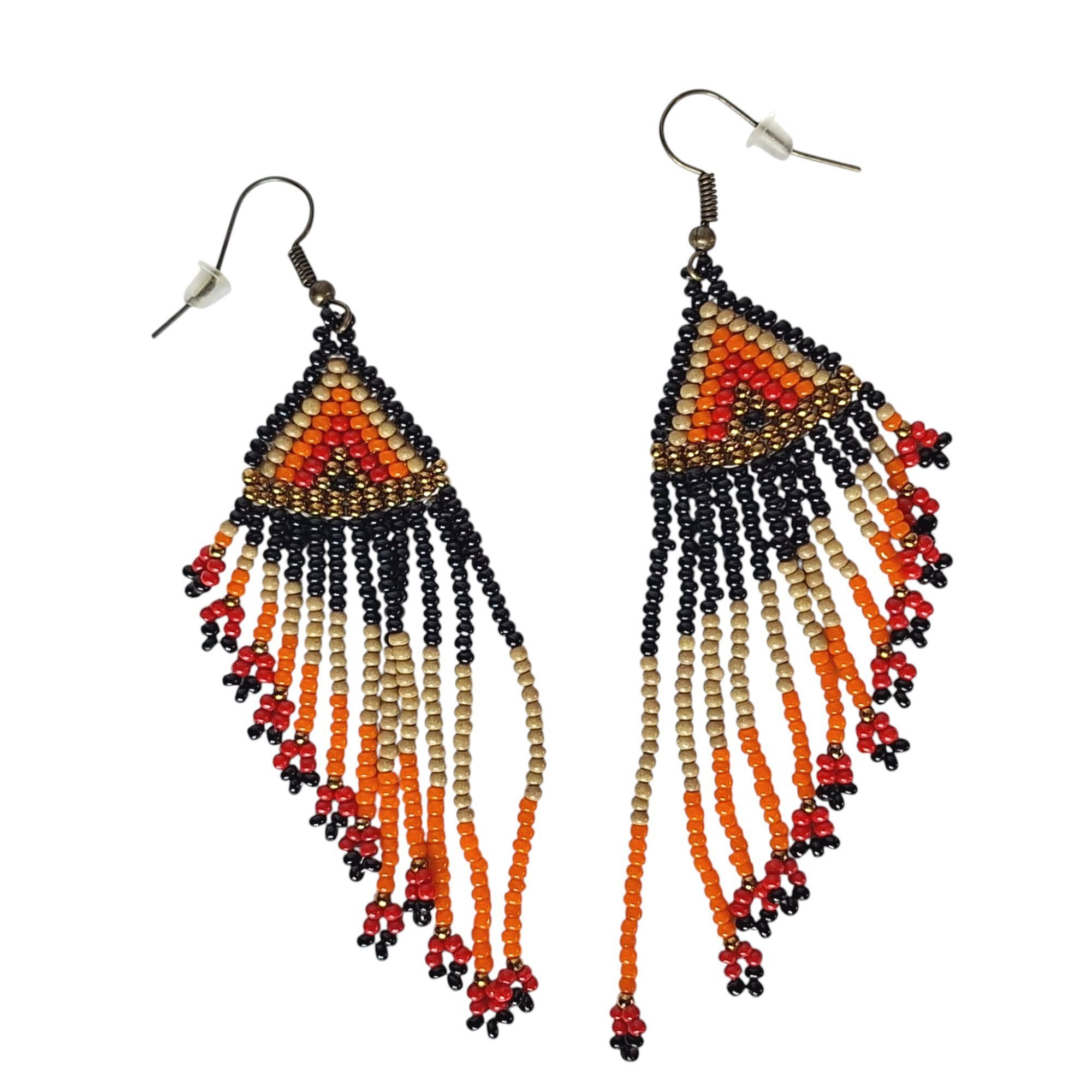 Other Boho Seed Bead Fringe Earrings Southwestern Geometric Ethnic Size ONE SIZE - 1 Thumbnail
