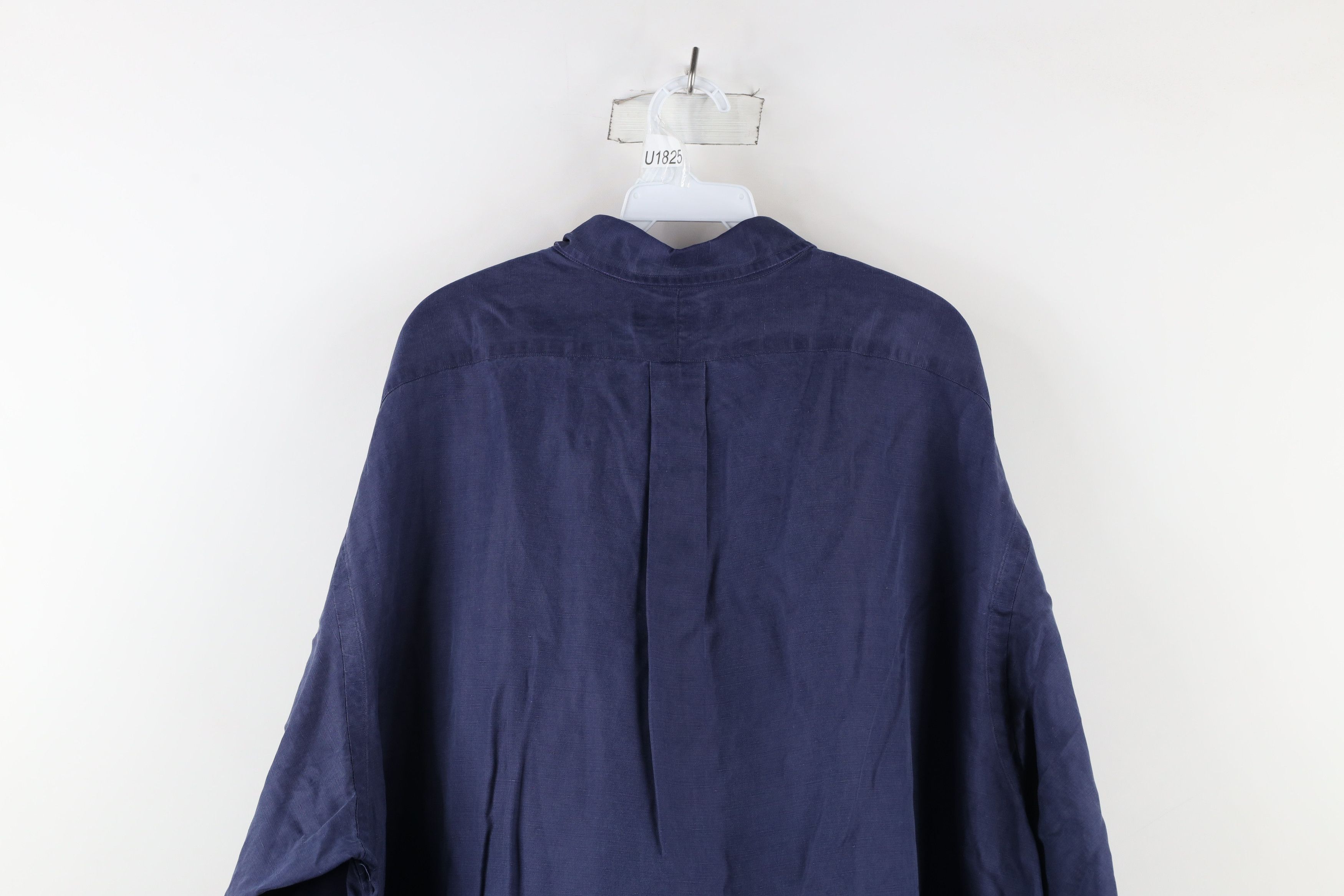 Ralph Lauren × Vintage Vintage 90s Ralph Lauren Linen Collared Button Down Shirt Size US XXL / EU 58 / 5 - 9 Thumbnail