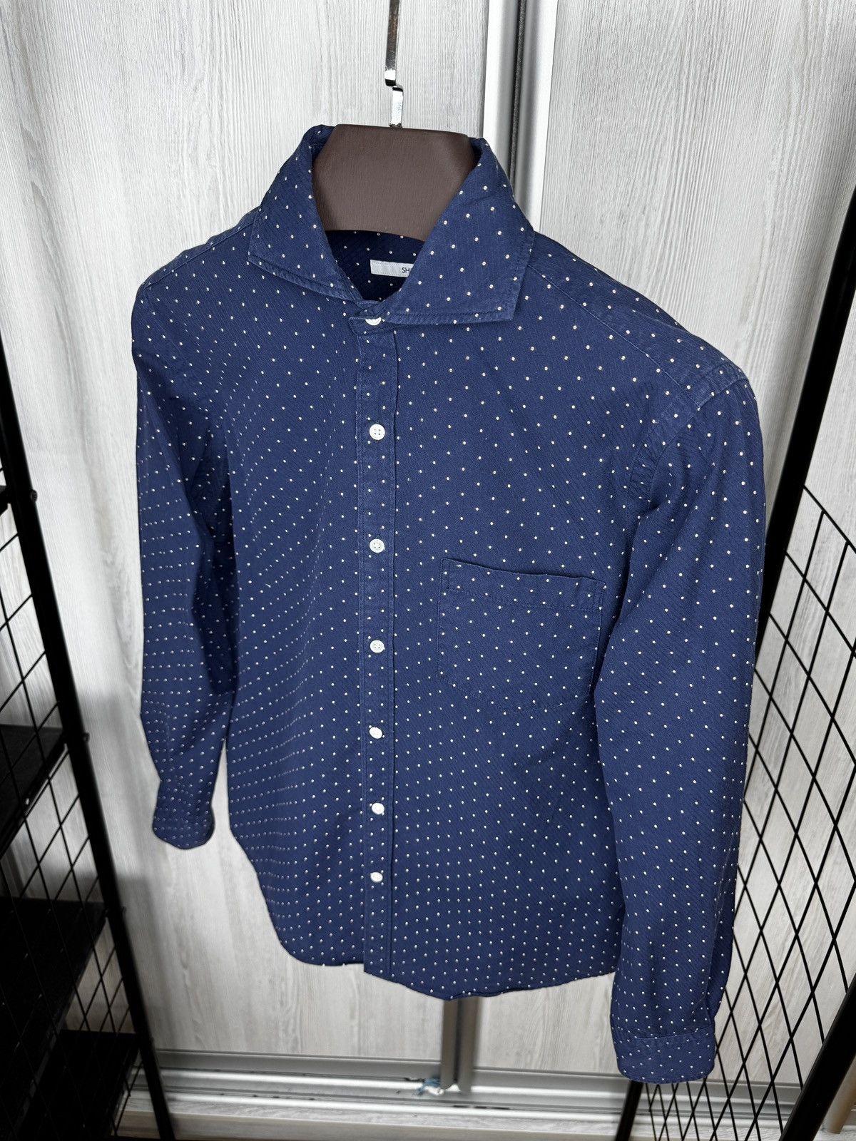 SHIPS SHIPS polka dot navy blue japanese designer ls shirt sz M Size US M / EU 48-50 / 2 - 6 Thumbnail