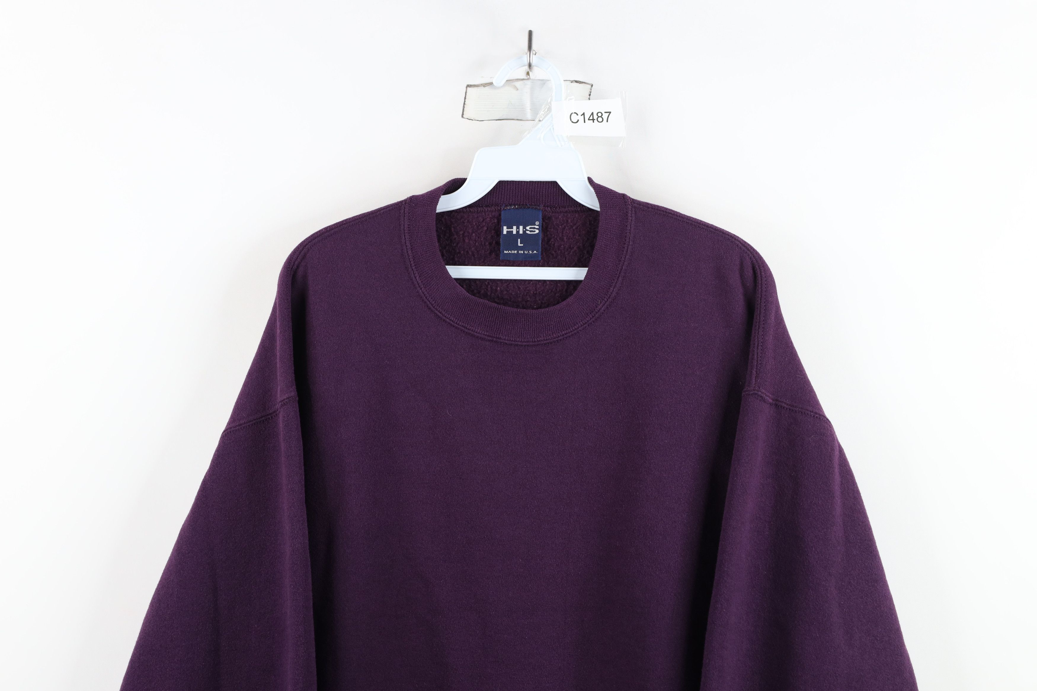 Vintage Vintage 90s Streetwear Crewneck Sweatshirt Eggplant USA Size US L / EU 52-54 / 3 - 2 Thumbnail