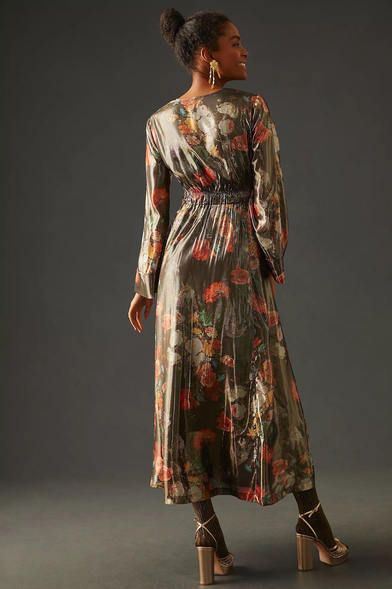Anthropologie NWT ANTHROPOLOGIE x CABALLERO v-neck floral maxi dress Size XXS / US 00 / IT 34 - 4 Thumbnail