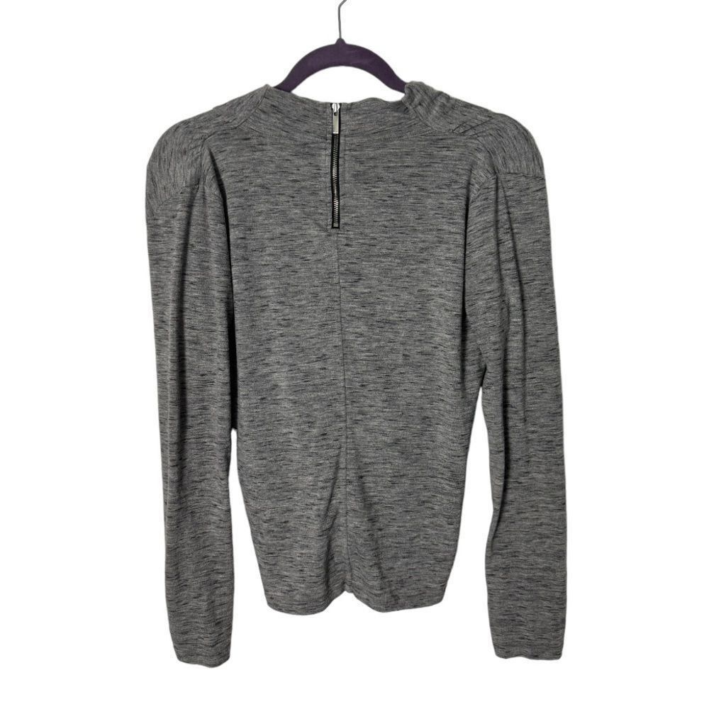 Karen Millen Karen Millen Gray Draped Twist Front Top | Long Sleeve | Zip Size M / US 6-8 / IT 42-44 - 3 Thumbnail