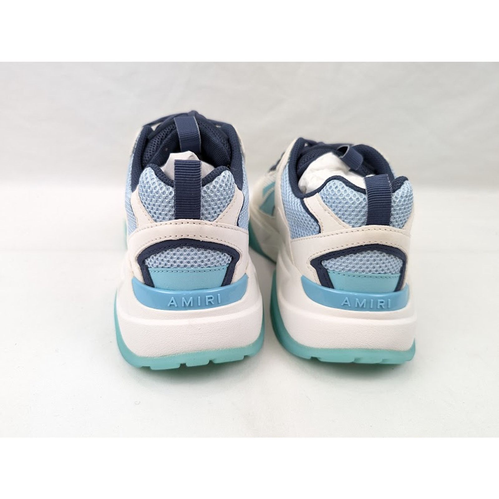 Amiri o1rshd1 Bone Runner Low-Top Sneakers in Baby Blue Size US 13 / EU 46 - 18 Thumbnail